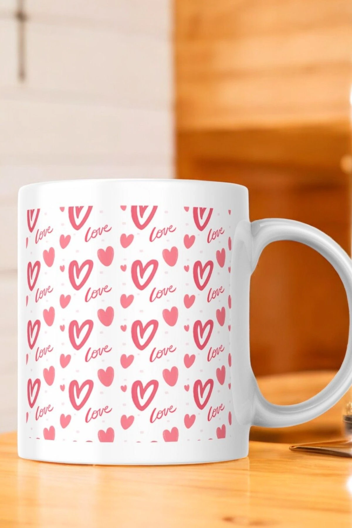 Kalpli Desenli Kupa (,Hediye Kutusunda,Not Yazılabilir)