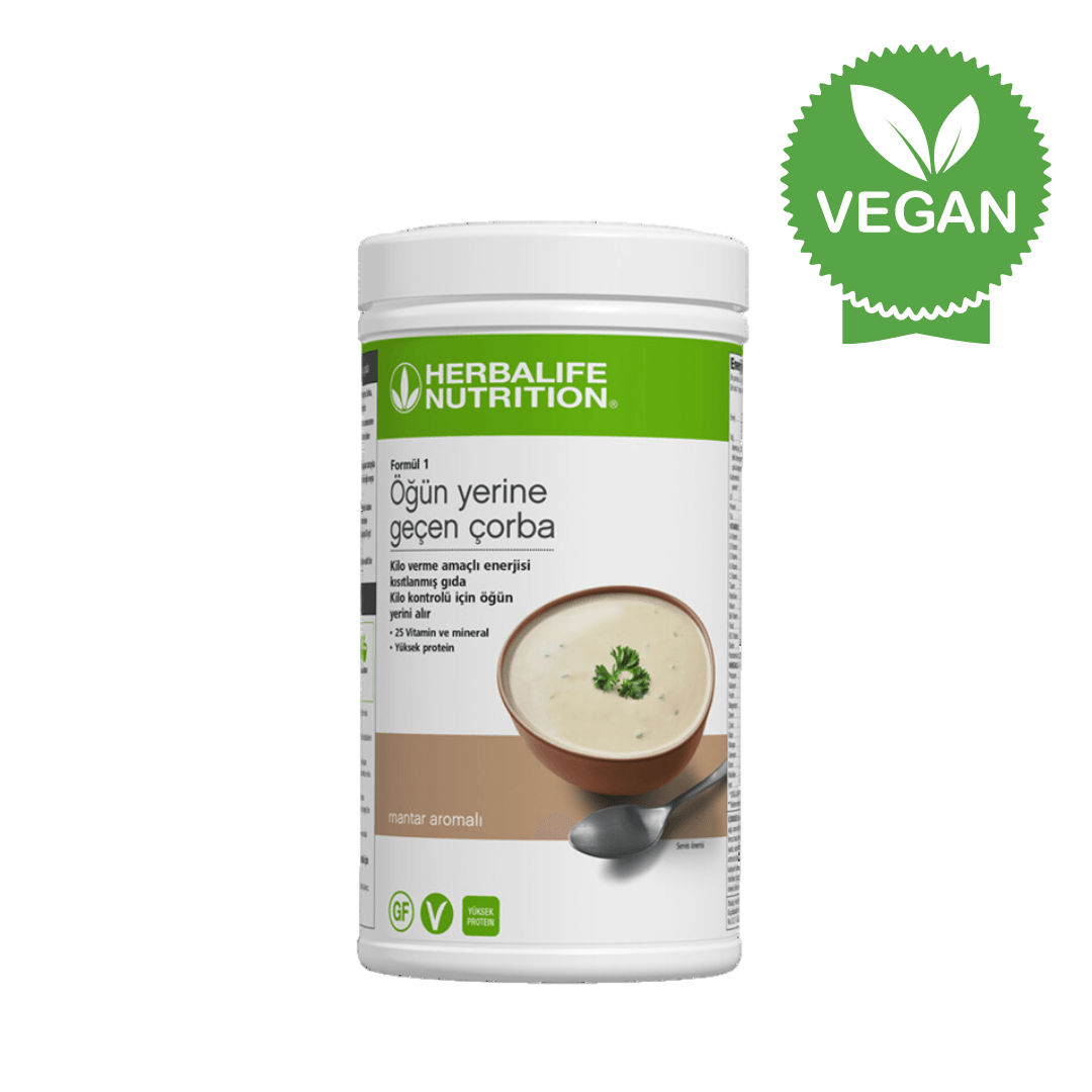 Formül-1 Öğün Yerine Geçen Yüksek Proteinli Glutensiz Vegan Çorba