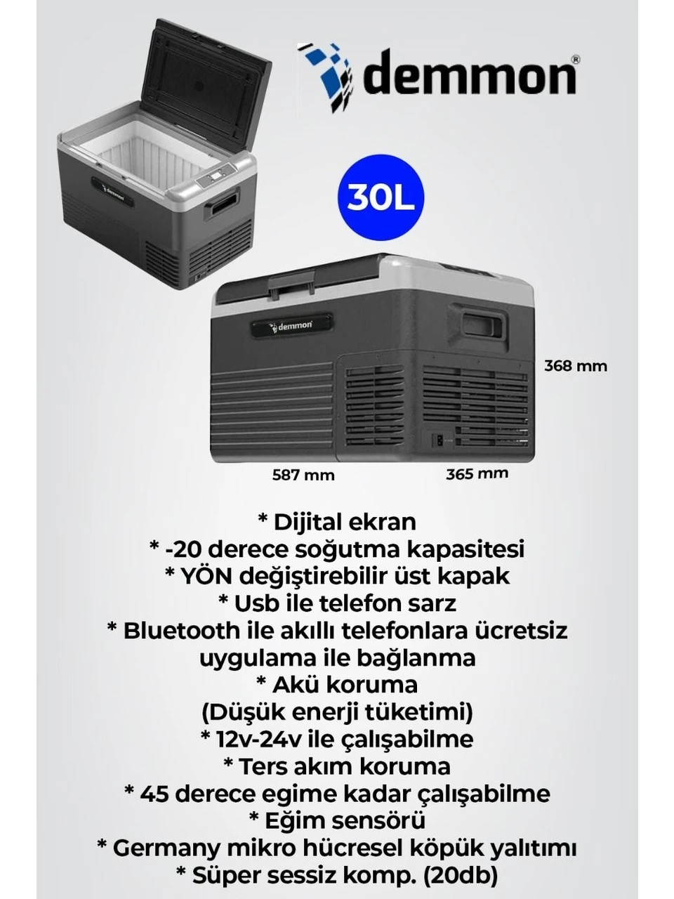 MDN DEMMON ARAÇ İÇİ BUZDOLABI 30 LT TEK KAPAK
