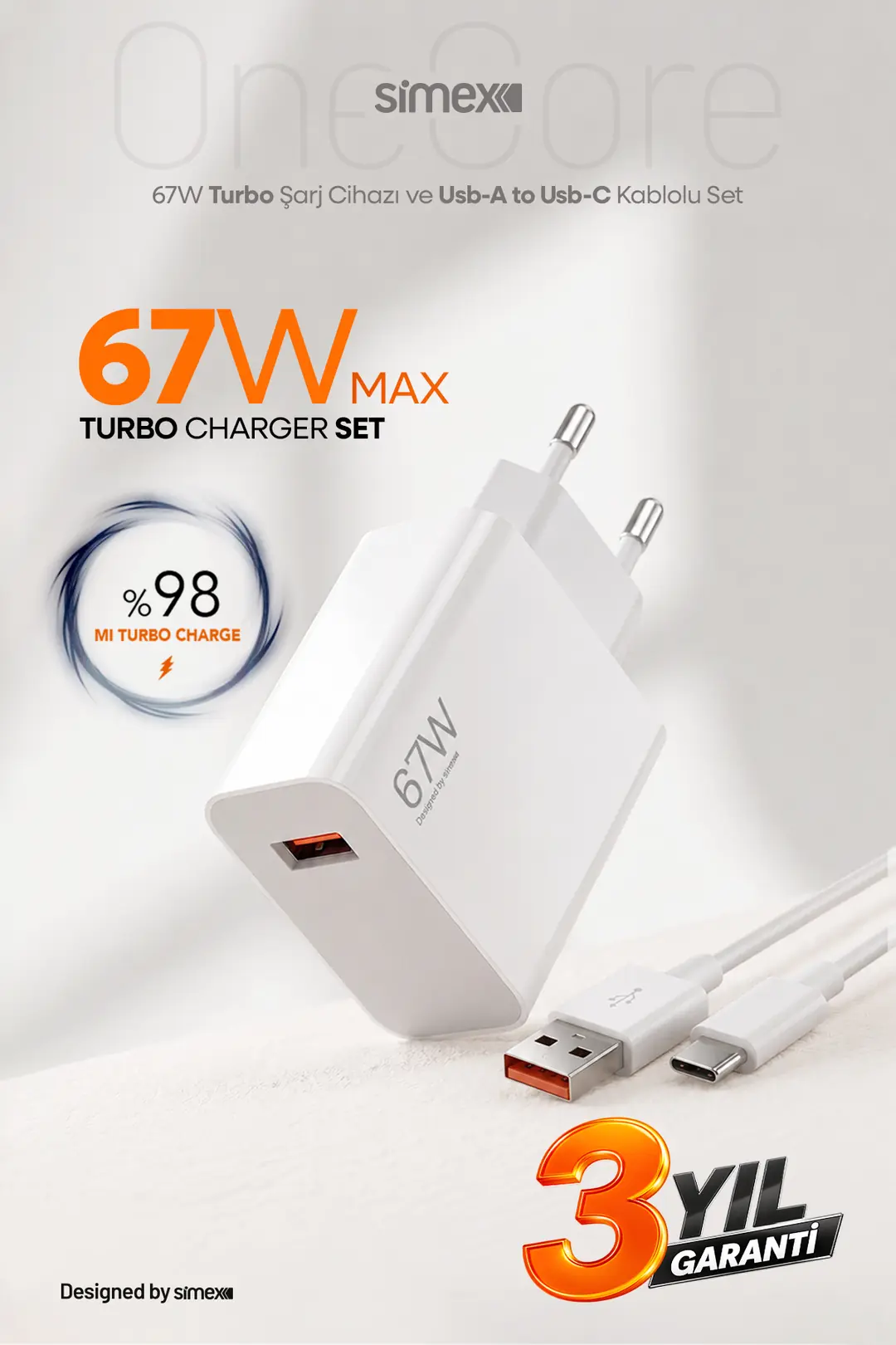 67W Type-C Şarj Aleti Simex SPS-20