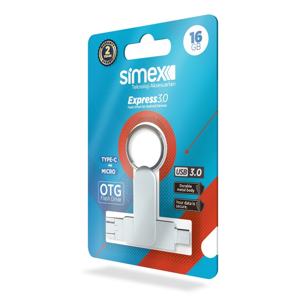 Simex SU-104 Express 3.0 Otg Micro - Type C 16GB USB Bellek