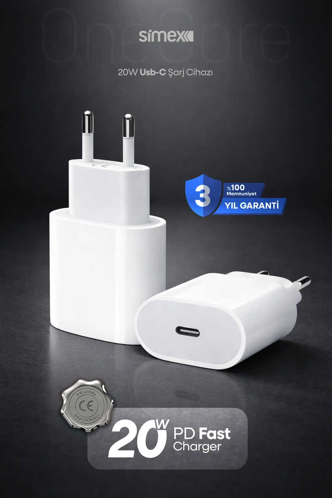 Simex SPS-15 OneCore 20W Şarj Cihazı