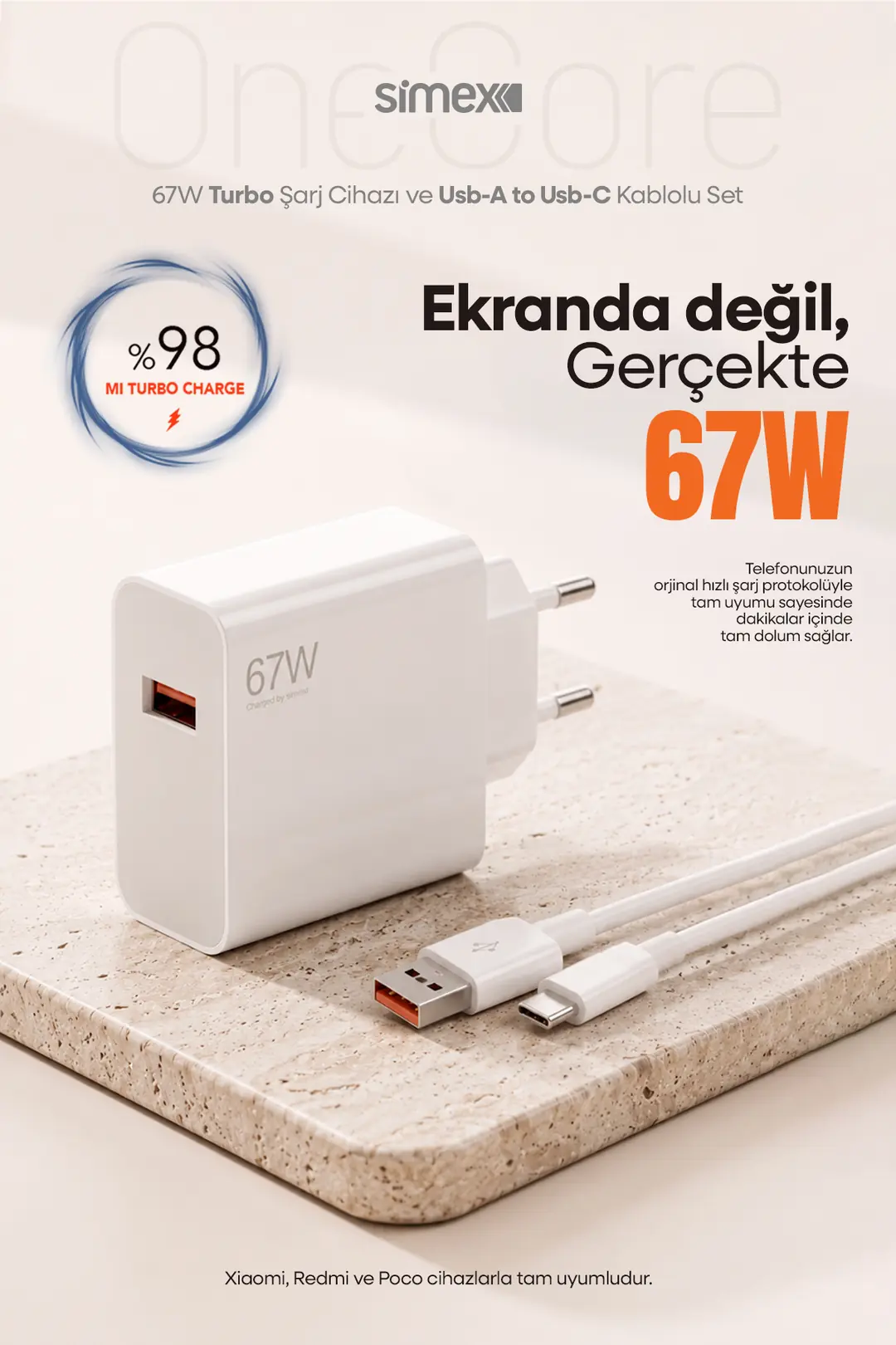 67W Type-C Şarj Aleti Simex SPS-20