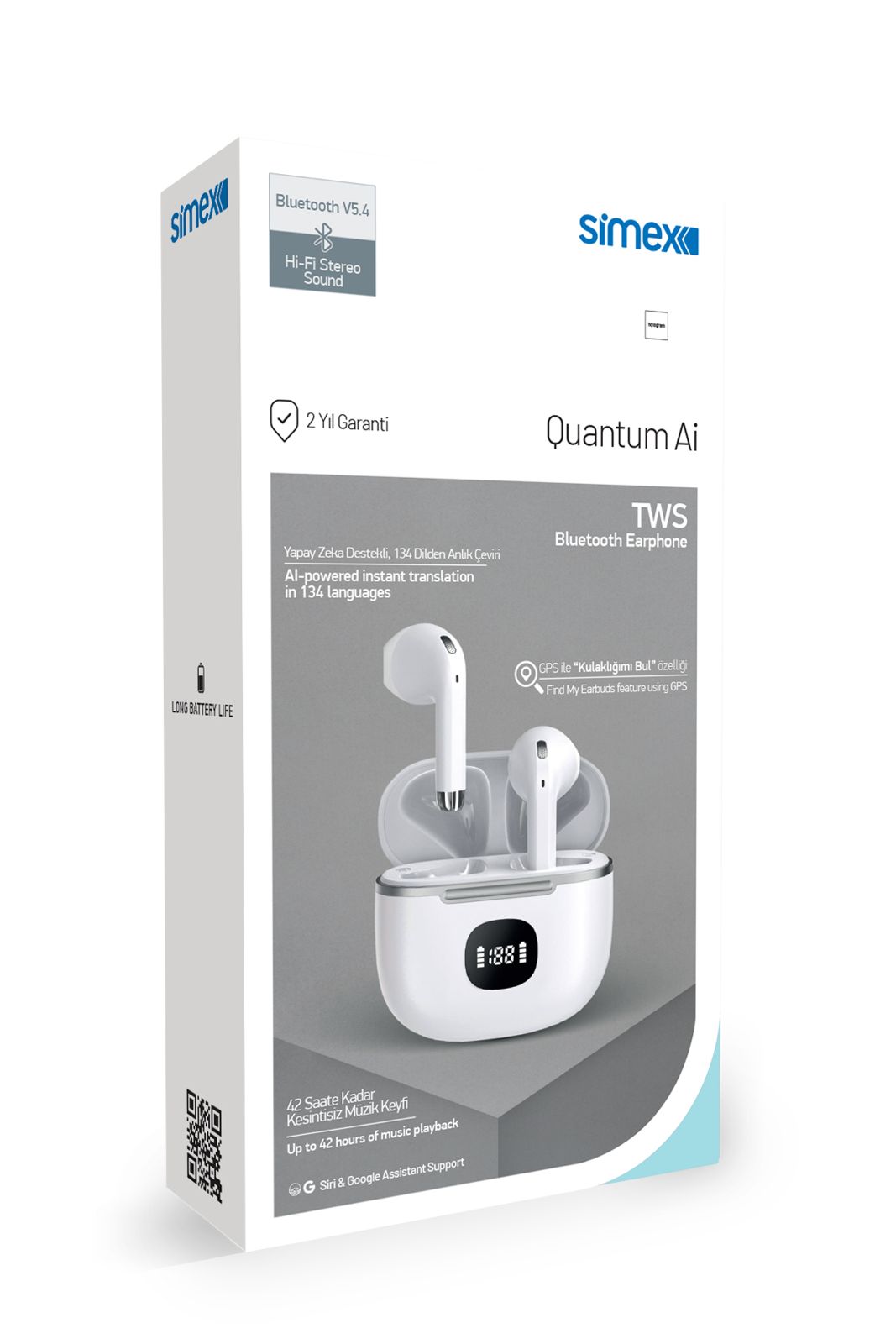 Simex Quantum TWS Dijital Göstergeli Ai Yapay Zekalı Bluetooth Kulaklık