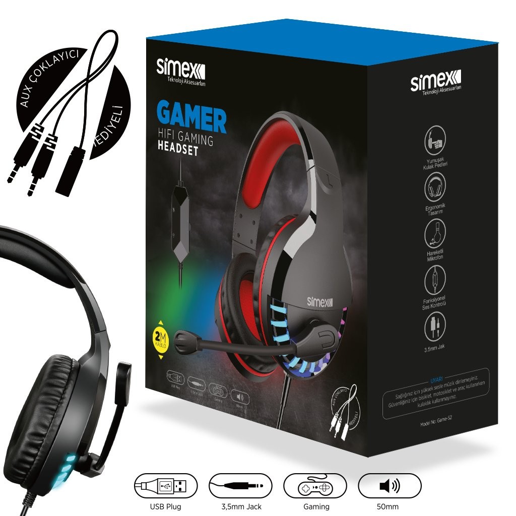 Simex Game-J2 Universal Gamer Mikrofonlu Kulaklik