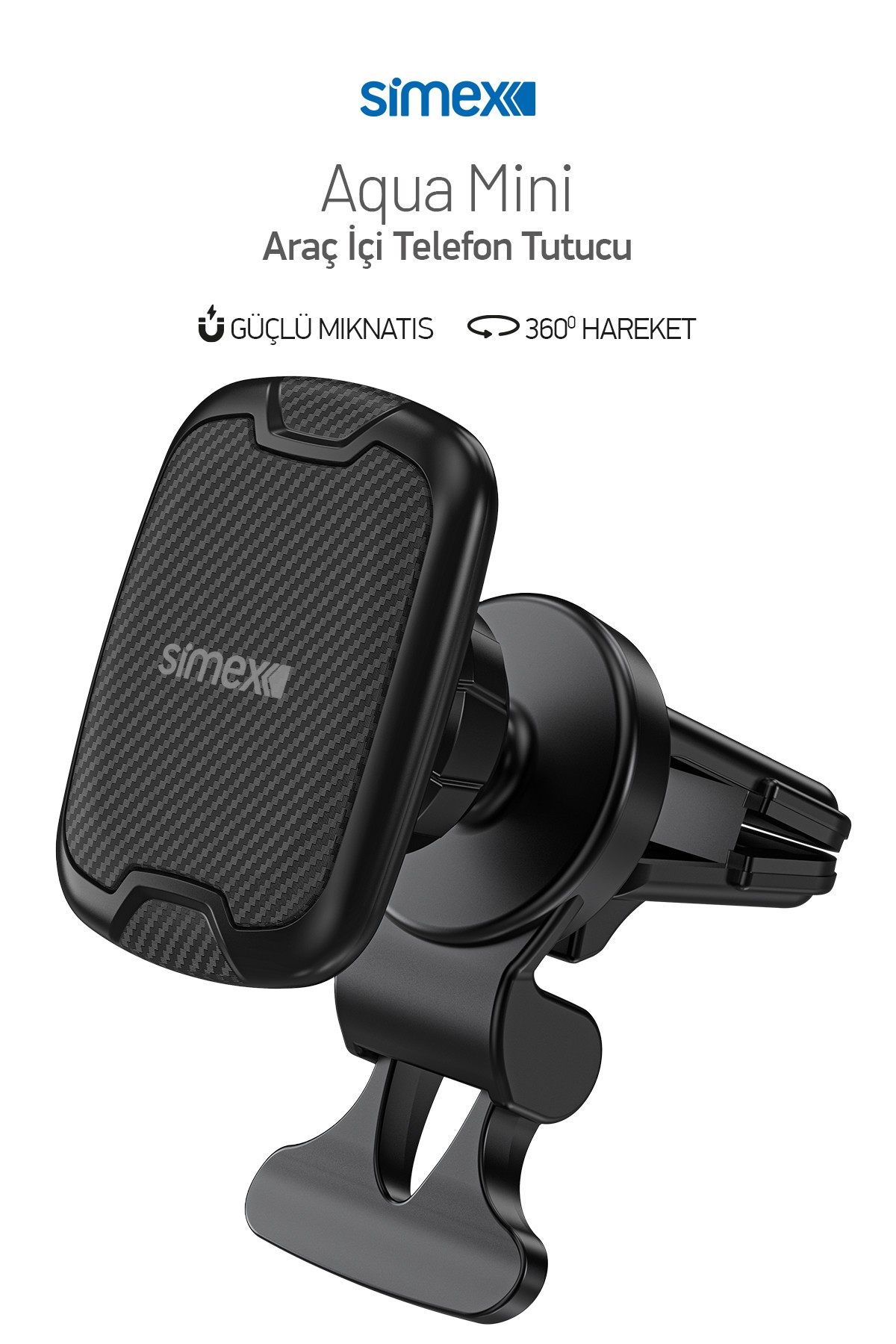 Simex Araç içi Petege Takmali Güçlü Mıknatıs Telefon Tutucu Aqua Mini