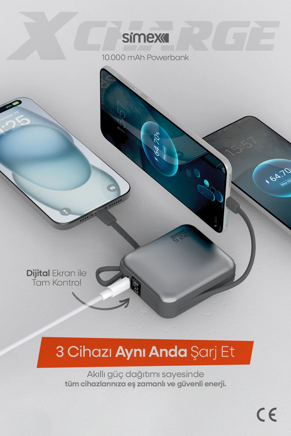 10000 mAh Taşınabilir Powerbank Simex X Charge