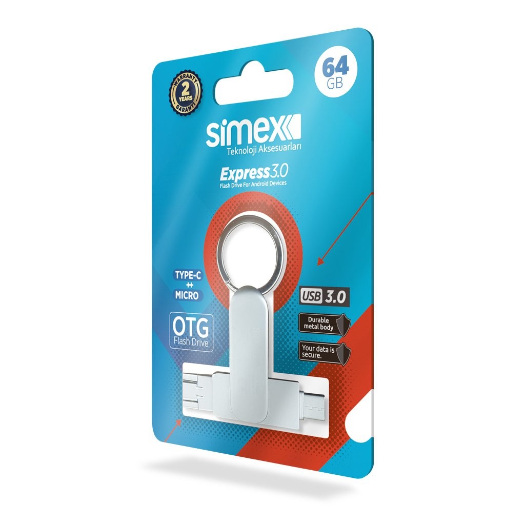 Simex SU-104 Express 3.0 Otg Micro - Type C 64GB USB Bellek