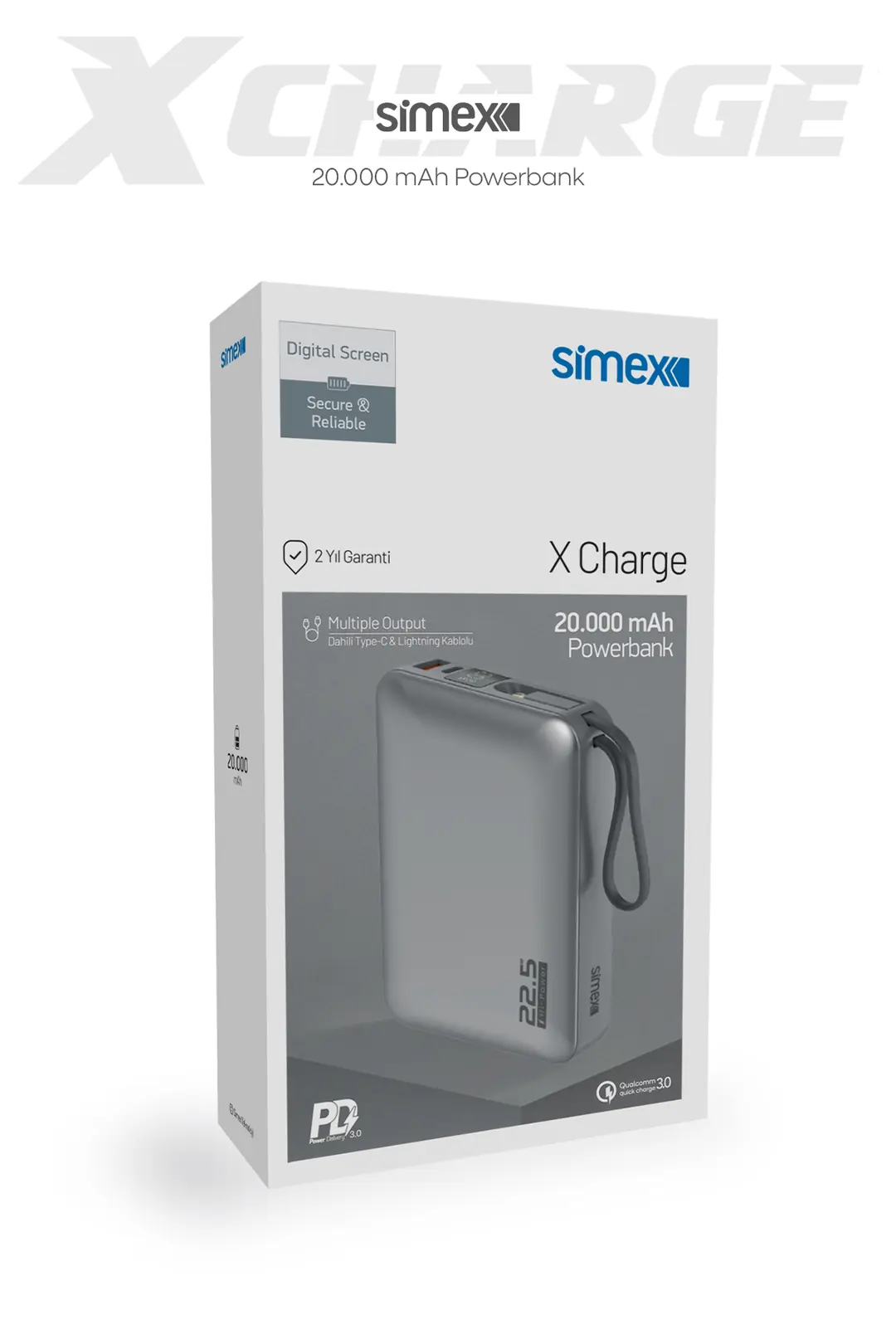 20000 mAh Taşınabilir Powerbank Simex X Charge