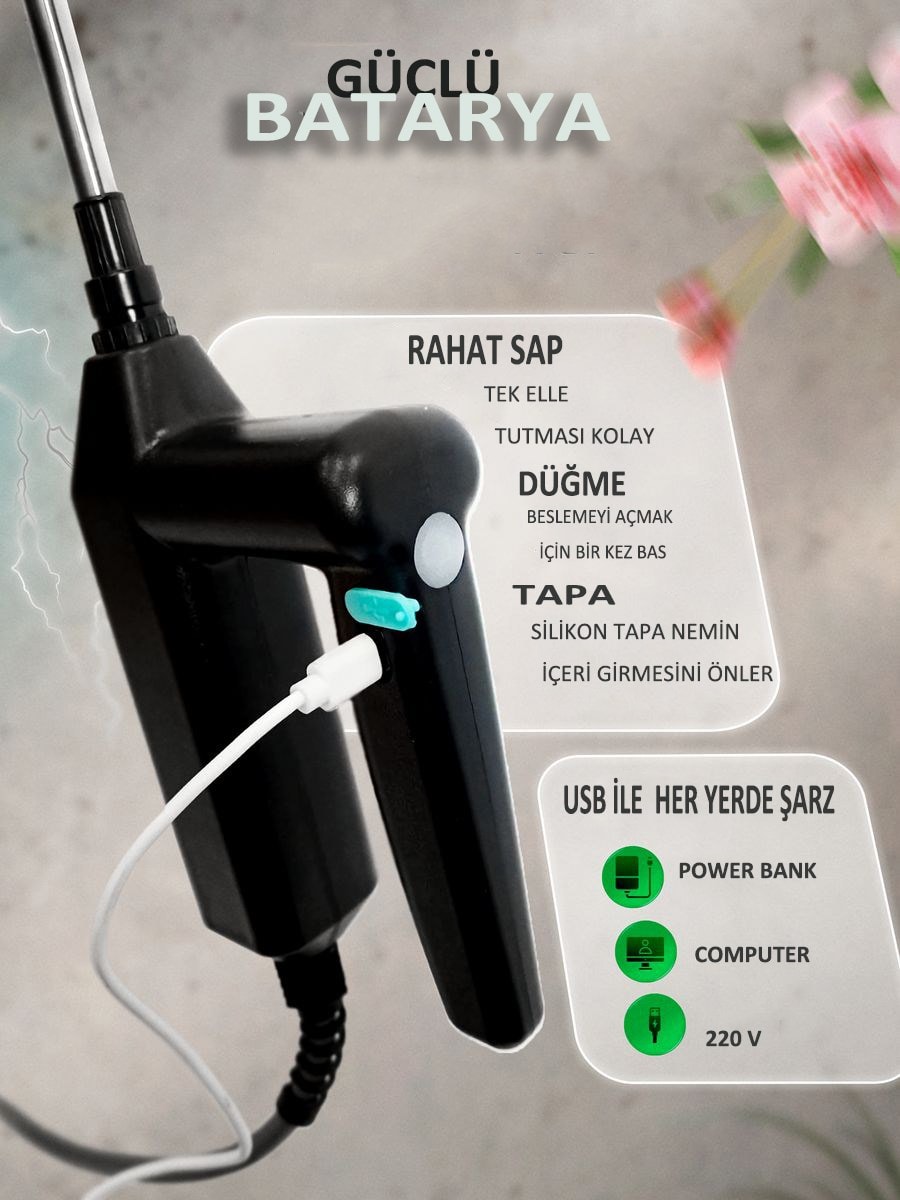 LITOLAN 8 L Şarjlı Püskürtücü (Elektrikli Pompa, 3 Başlık)