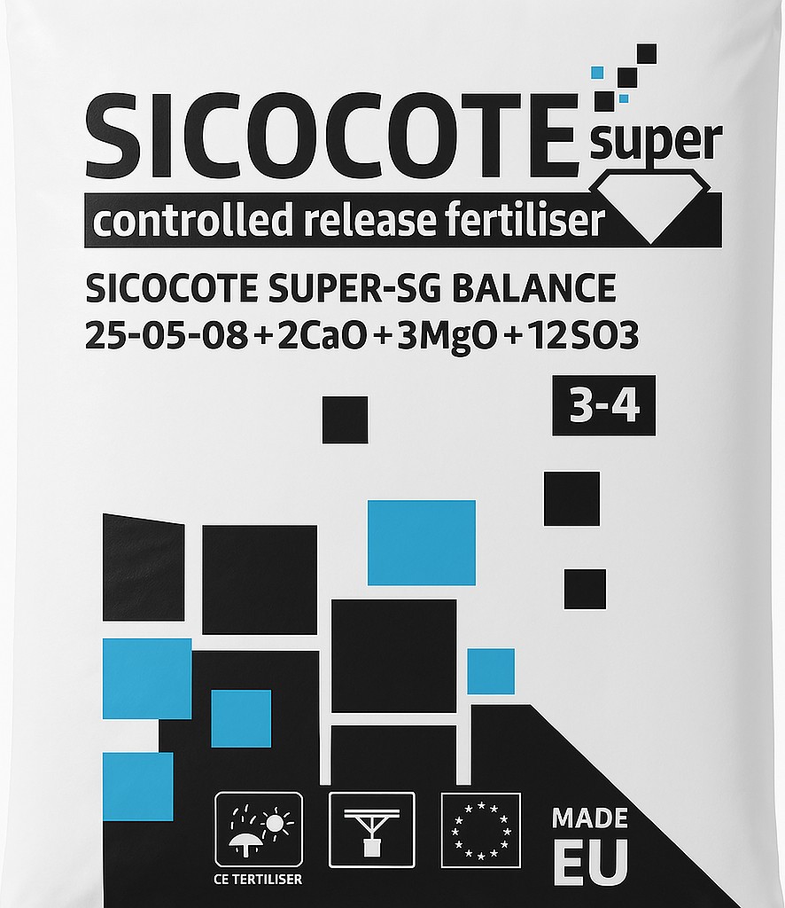 SICOCOTE® Super Kontrollü Salınımlı Gübre 25-5-8 + 2CaO + 3MgO + 12SO₃ | 3-4 Ay Etkili | Made in EU | 25Kg