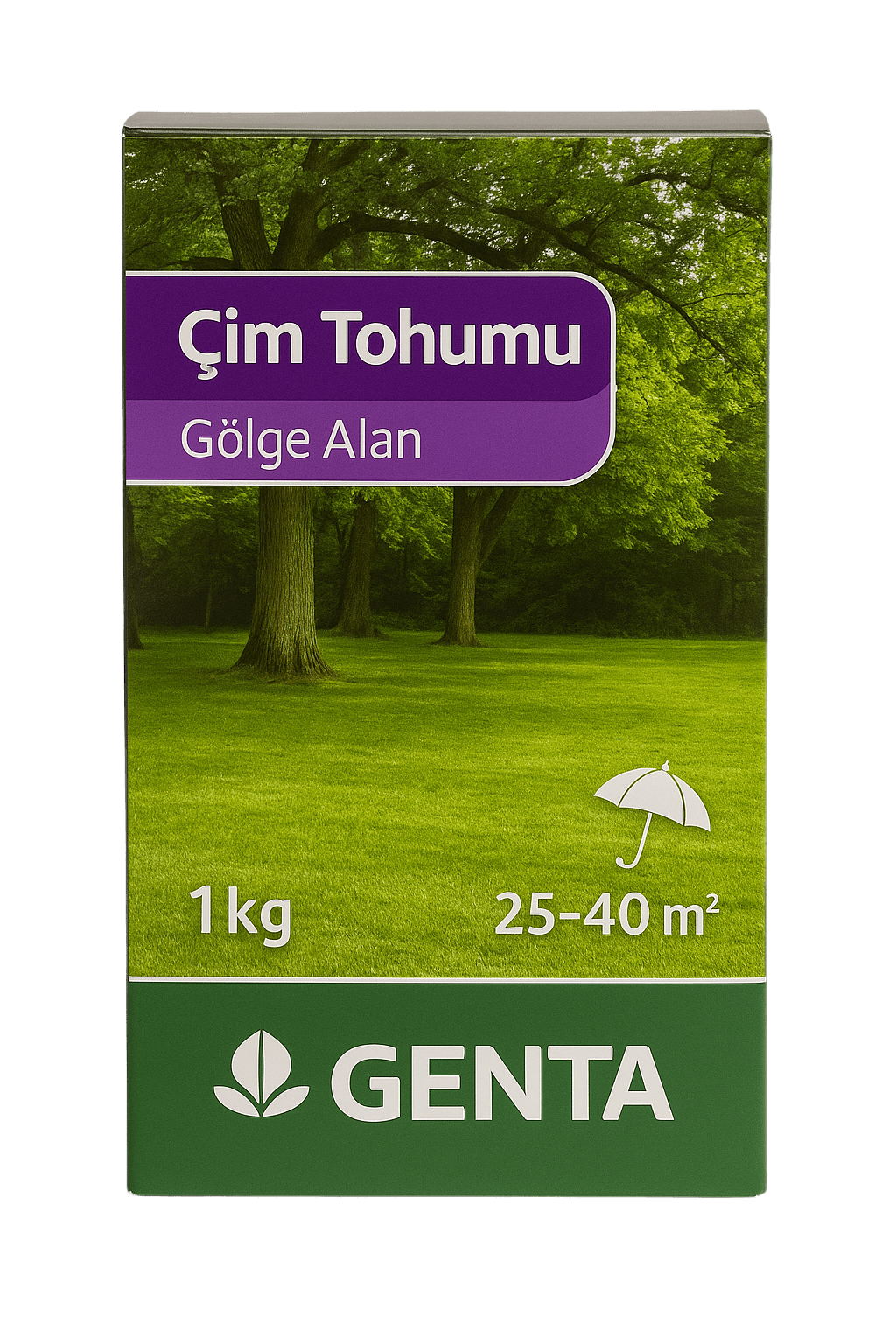 Genta Gölge Alan Çim Tohumu 1 Kg | 25-40 m² Kapsama Alanı | Gölgeye Dayanıklı Hızlı Çimlenme