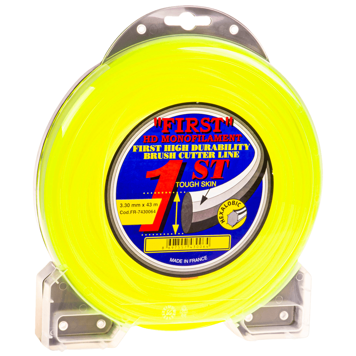 First HD Monofilament Misina 3.30mm x 43m Hexalobic - Yüksek Dayanıklı Tırpan Misinası (Fransa Üretimi)