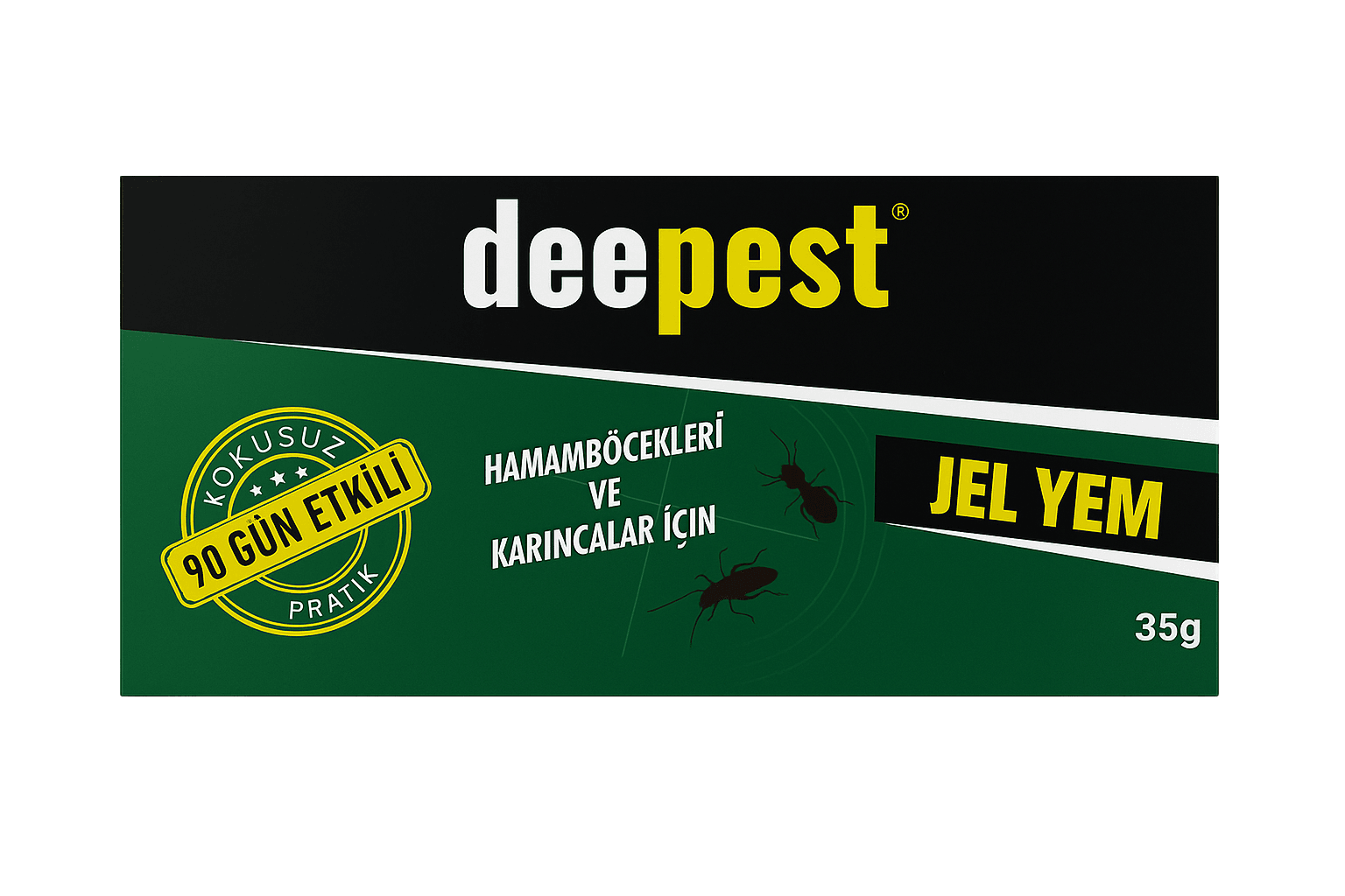 Deepest Jel Yem 35g Hamamböceği ve Karınca Yemi - 90 Gün Etkili, Kokusuz Haşere Kontrolü