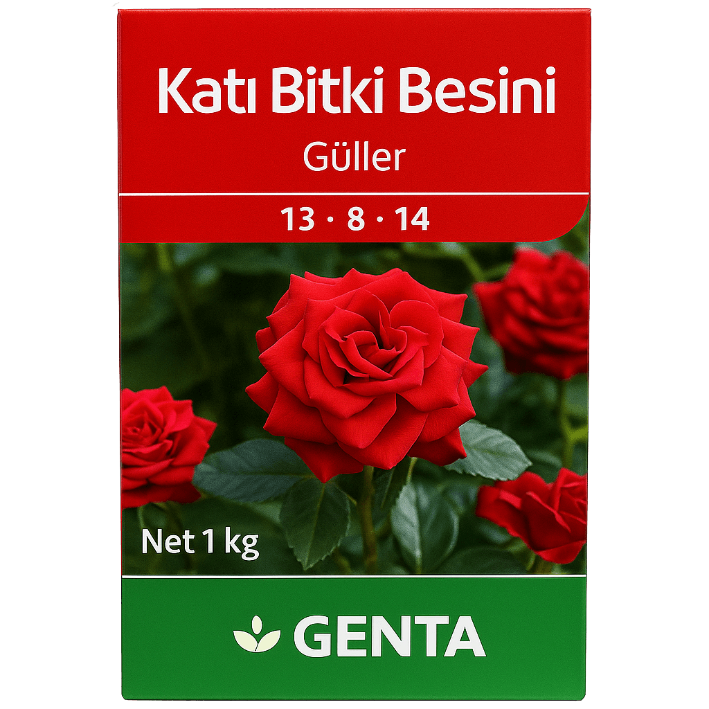 Genta Katı Bitki Besini Güller İçin 1 Kg | 13-8-14 NPK Gül Gübre | Sağlıklı ve Canlı Çiçekler