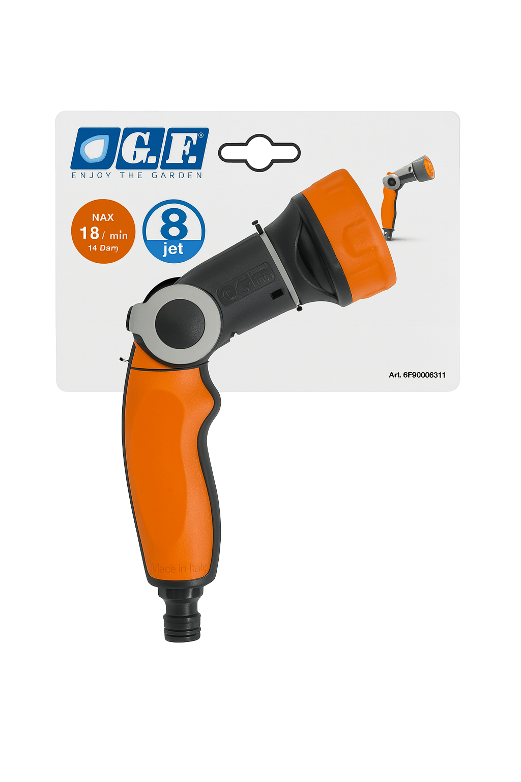 G.F. Garden 8 Jet Ayarlanabilir Akışlı Pistolet Sulama Tabancası – Ergonomik 8 Farklı Jet Modu (Model GF80545541)