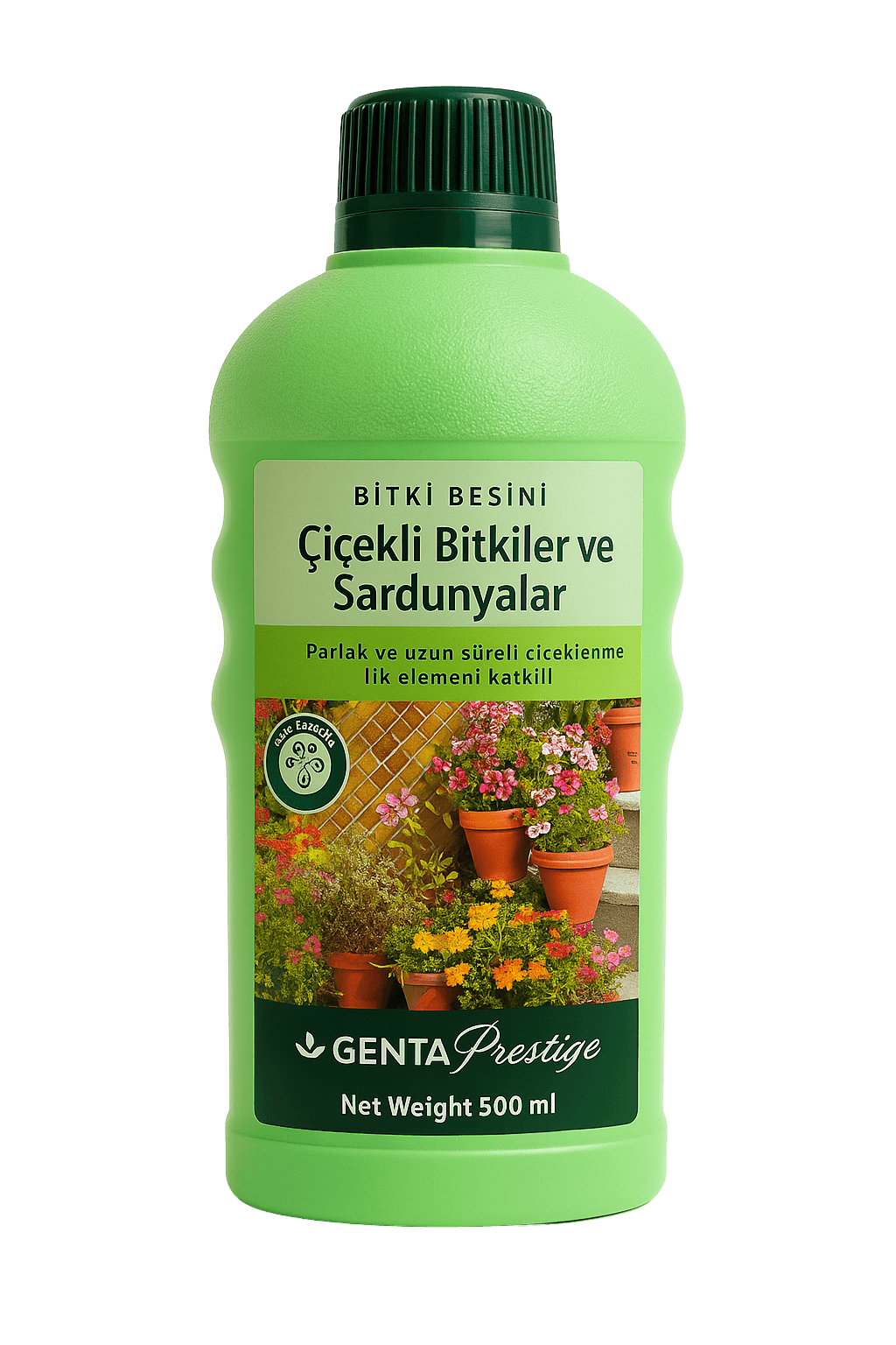 GENTA Prestige Çiçekli Bitkiler ve Sardunyalar Sıvı Bitki Besini 1000 ml – Uzun Süreli Çiçeklenme & İz Element Formül
