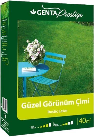 GENTA Prestige Güzel Görünüm Çimi | Rustic Lawn Çim Tohumu | 40 m²