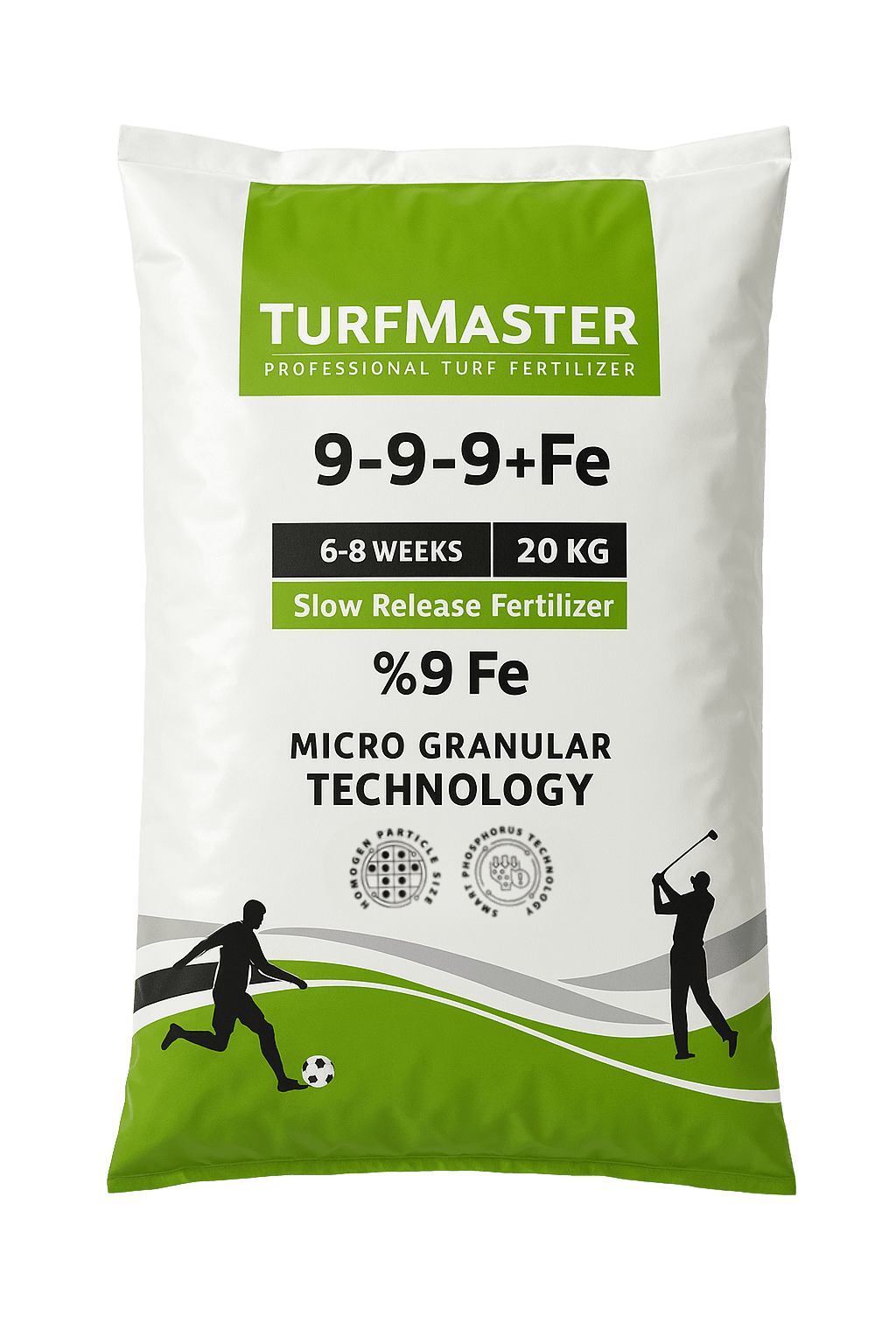 TurfMaster 9-9-9+Fe %9 Demir Yavaş Salınımlı Profesyonel Çim Gübresi – 20 kg