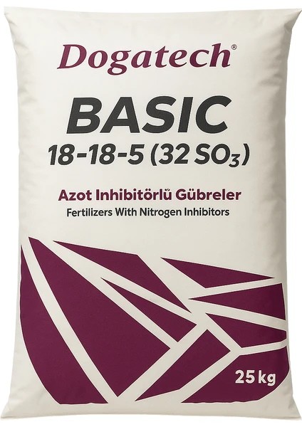 Doğatech BASIC 18-18-5 (32 SO₃) Azot İnhibitörlü Granül NPK Gübre 25 kg