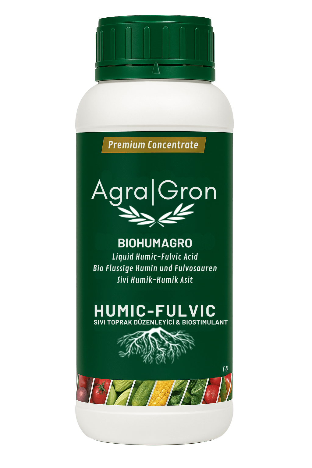AgraGron BioHumagro 1 Litre Sıvı Hümik Fulvik Asit | Organik Toprak Düzenleyici ve Bitki Gelişim Destekleyici
