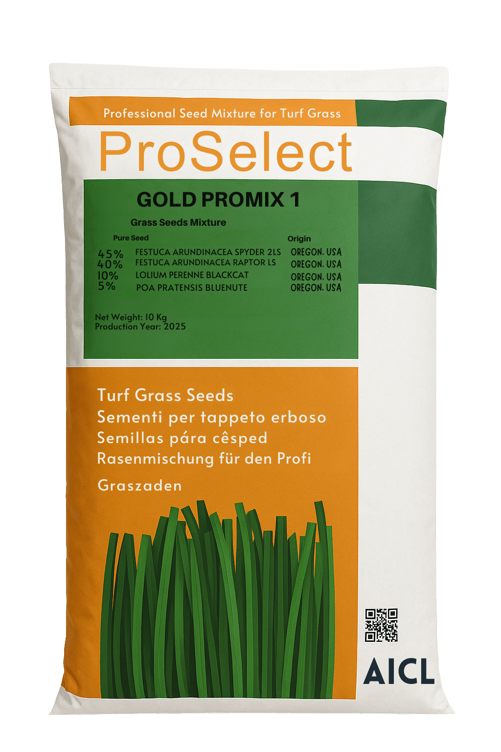ProSelect GOLD PROMIX 1 Çim Tohumu | Profesyonel Karışım | 10 kg | Oregon USA Menşeli