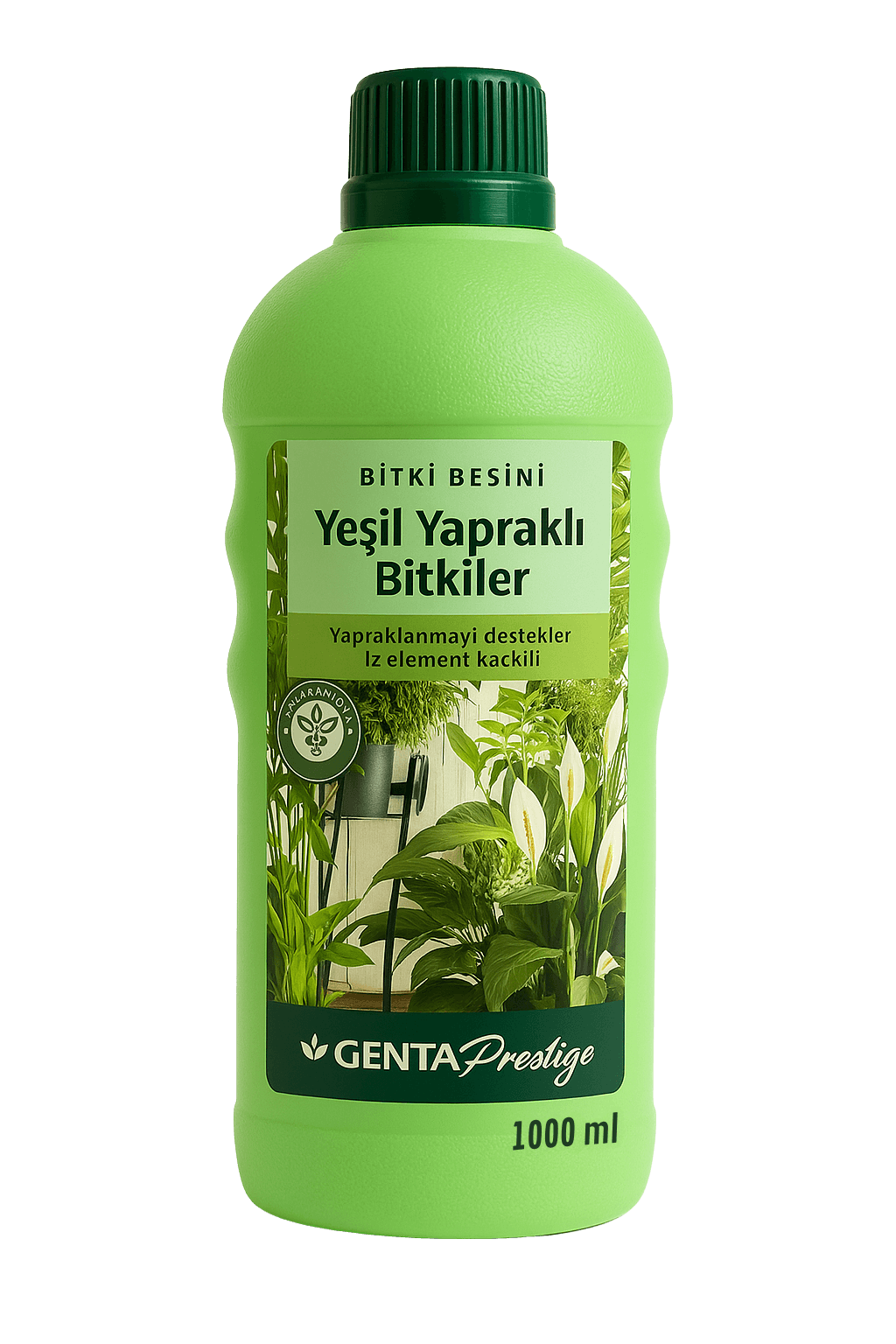 GENTA Prestige Yeşil Yapraklı Bitkiler Sıvı Bitki Besini 500 ml – İz Element Katkılı N-P-K Formülü ile Yoğun Yeşillik