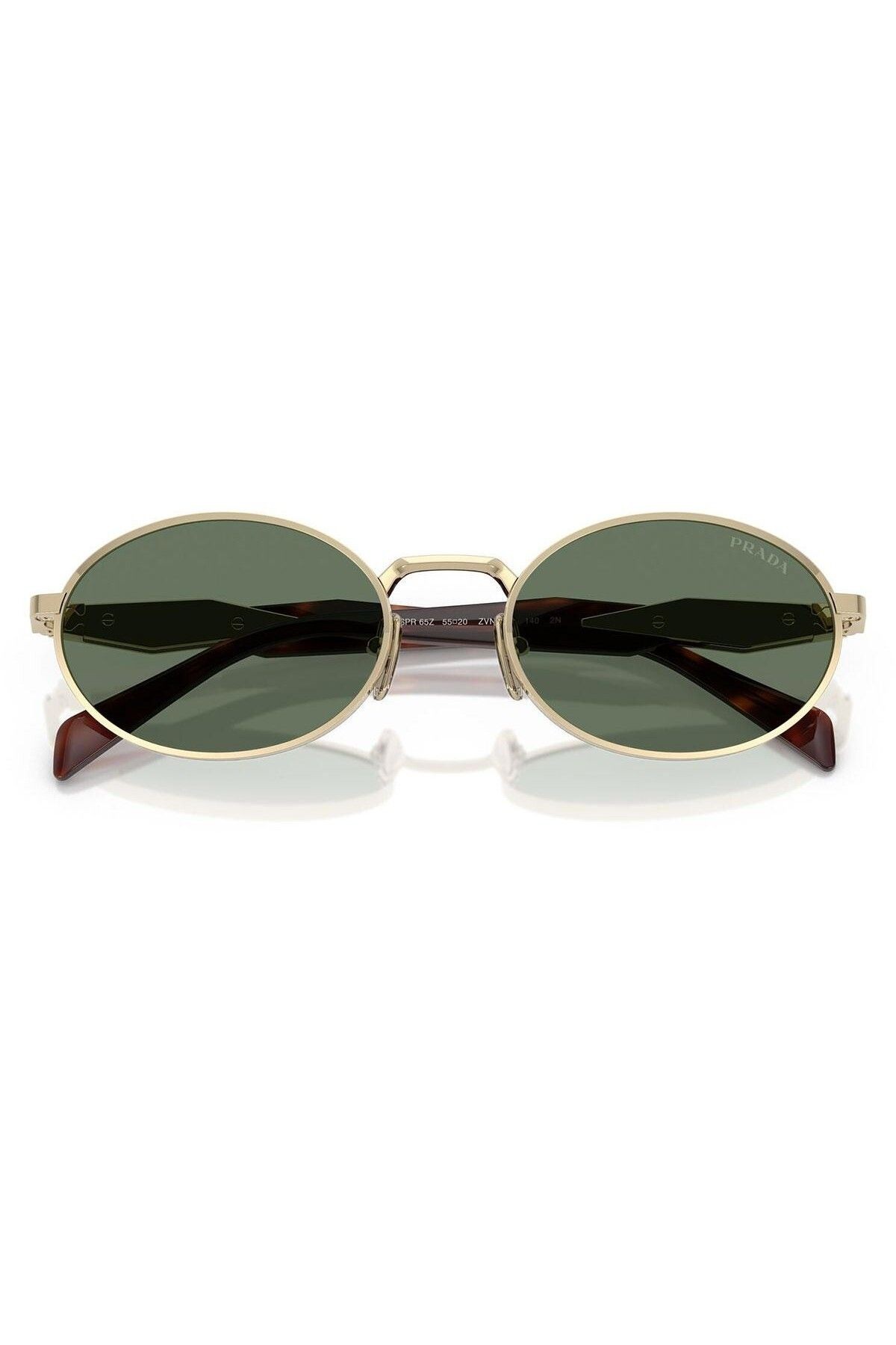 PR 65ZS (ZVN70L) 55 | Unisex Yeşil Yuvarlak Güneş Gözlüğü