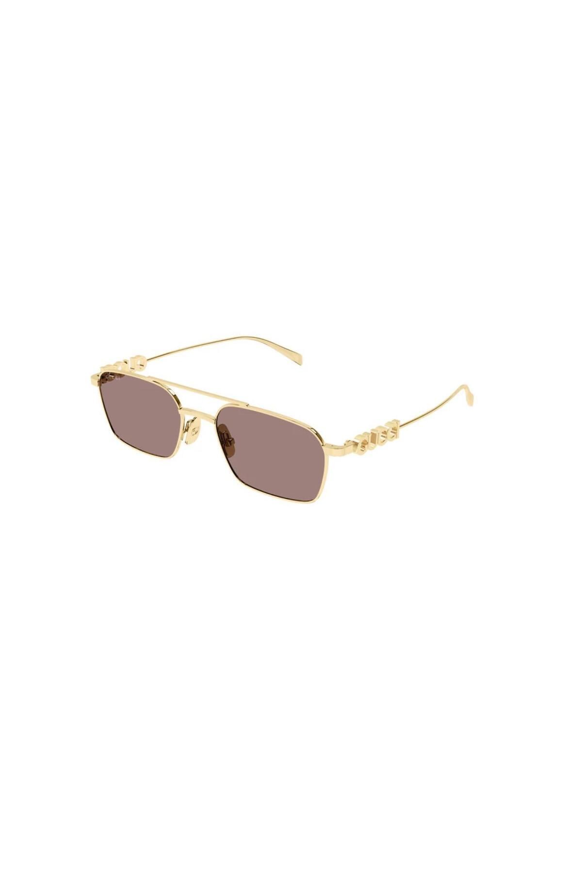 Gg 1804s 003 54 Unisex Dikdörtgen Gold Metal Güneş Gözlüğü