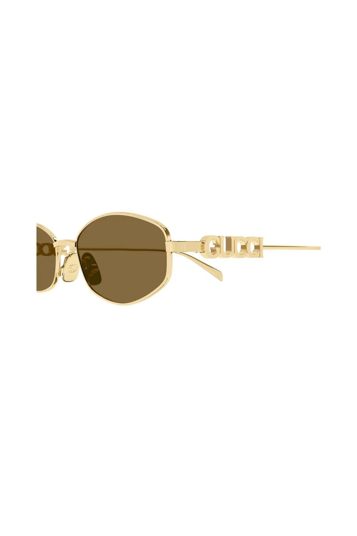 Gg 1802s 005 55 Kadın Geometrik Gold Metal Güneş Gözlüğü
