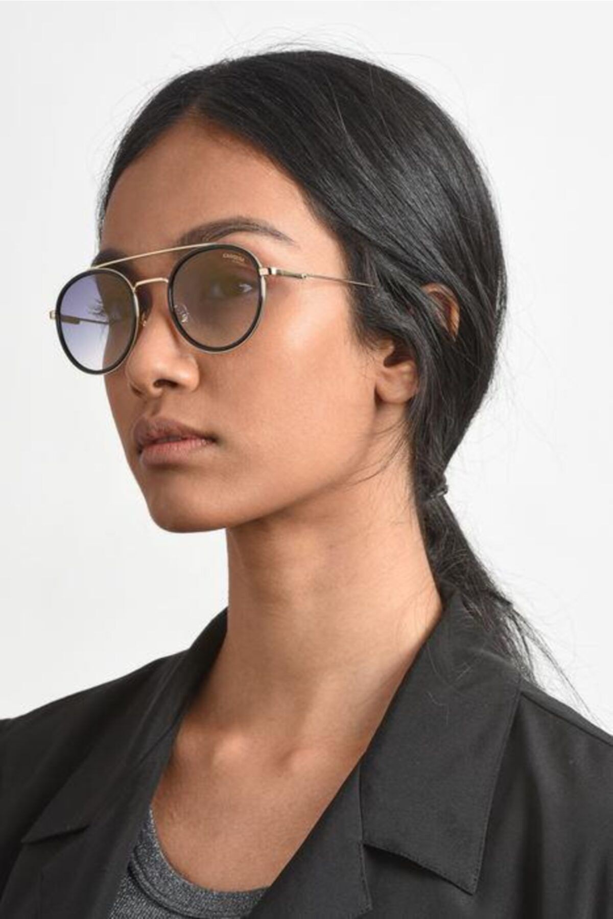 2028t/s Rhl Altın/siyah Oval Unisex Güneş Gözlüğü