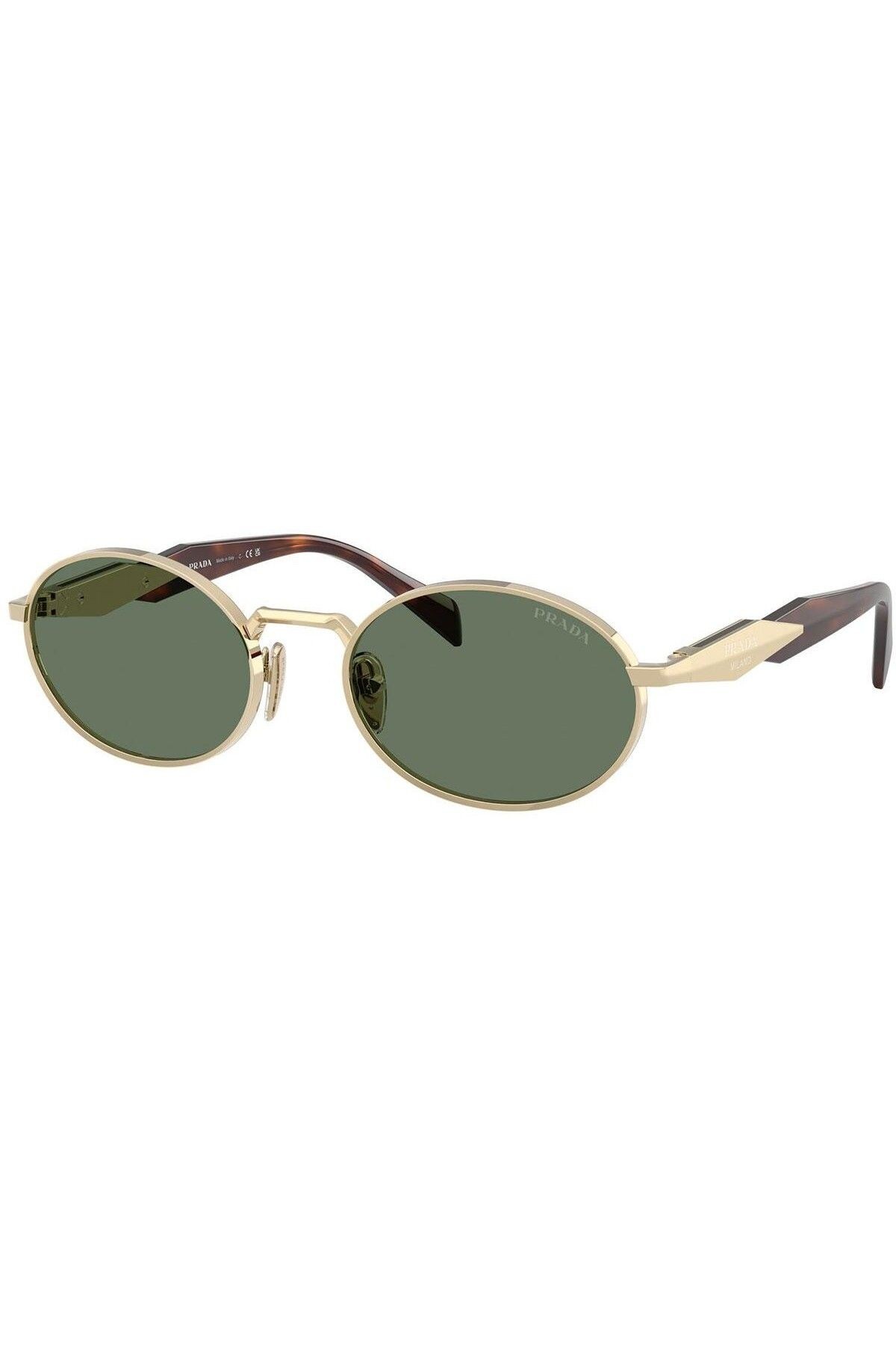 PR 65ZS (ZVN70L) 55 | Unisex Yeşil Yuvarlak Güneş Gözlüğü