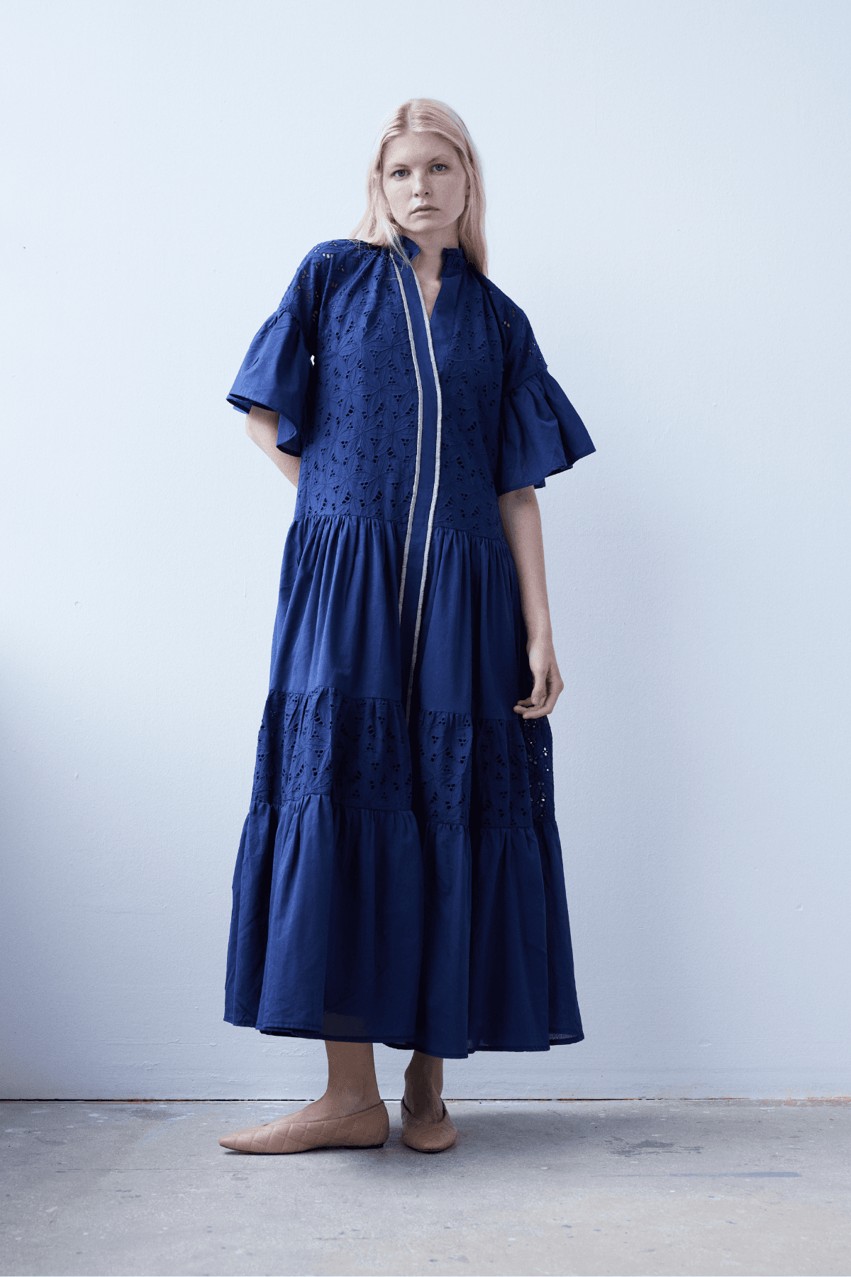 Pure Organic Cotton Navy Long Shirt Dress