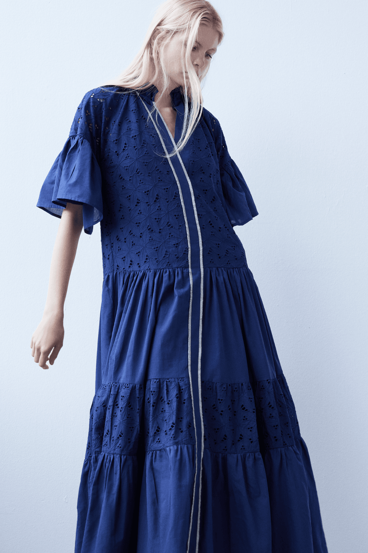 Pure Organic Cotton Navy Long Shirt Dress