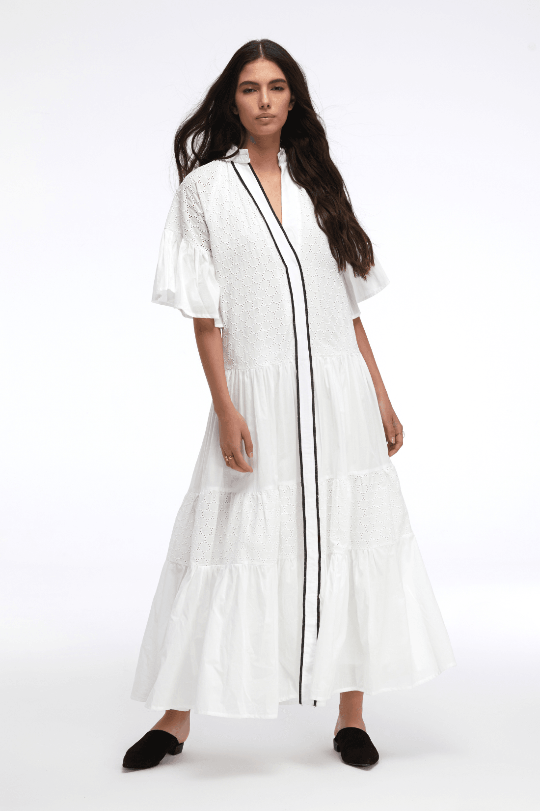 Pure Organic Cotton White Long Shirt Dress