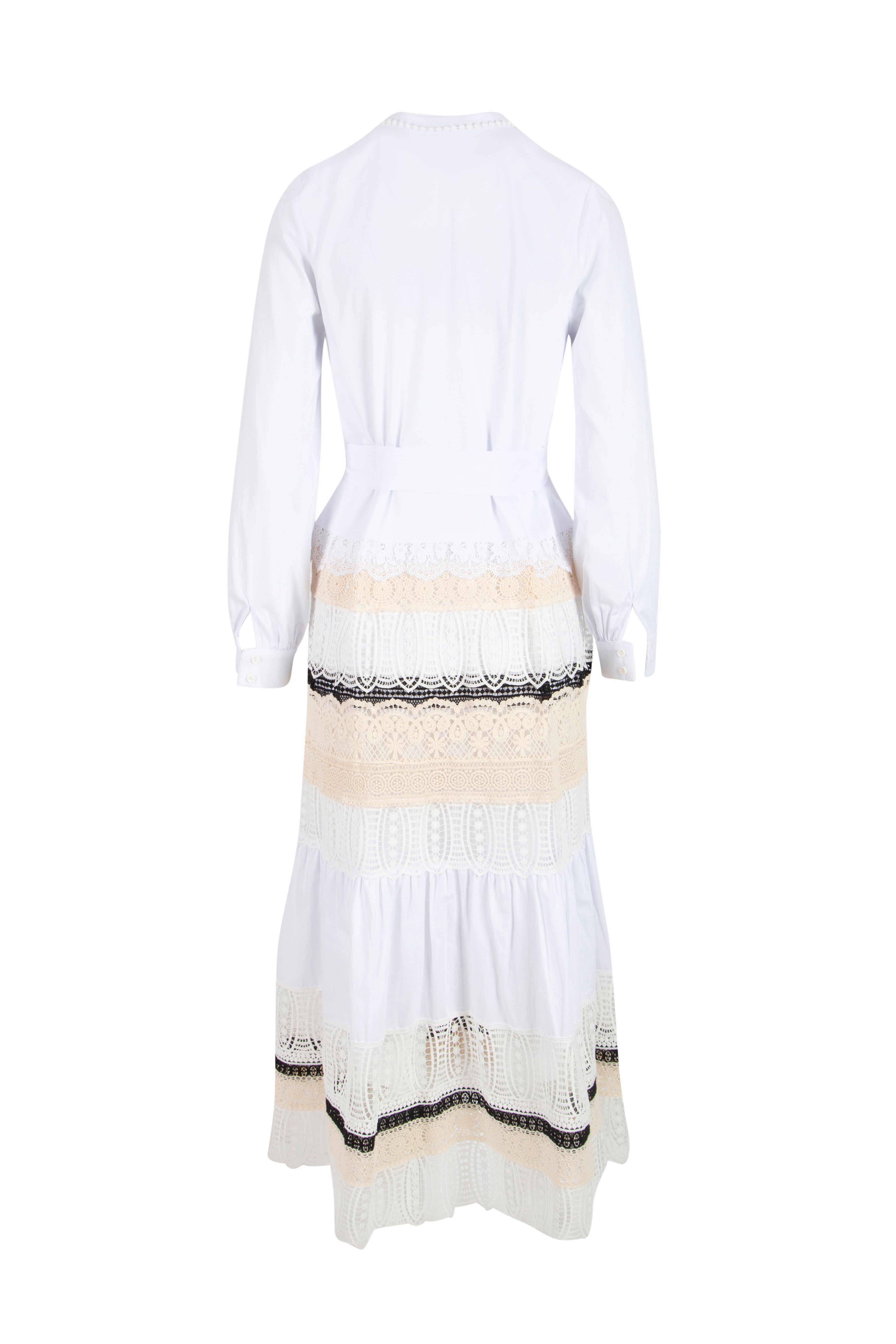 Guipure Detailed White Embroidery Long Dress