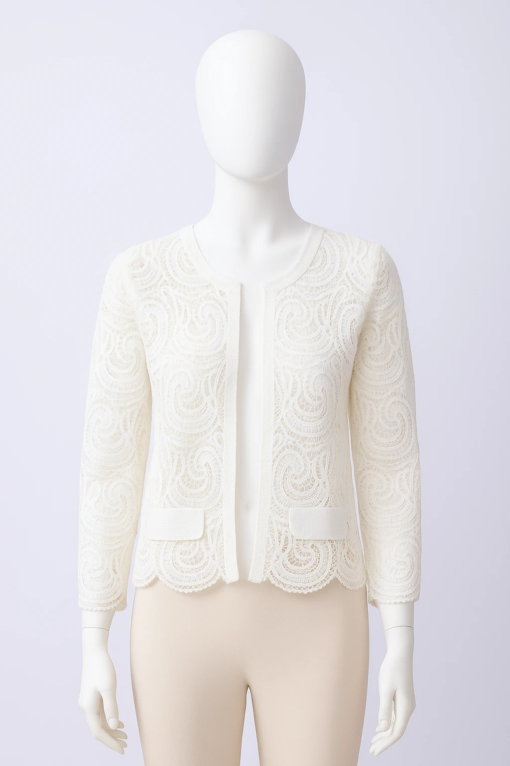 MARLEN Özel Nakışlı Ekru Dantel Ceket