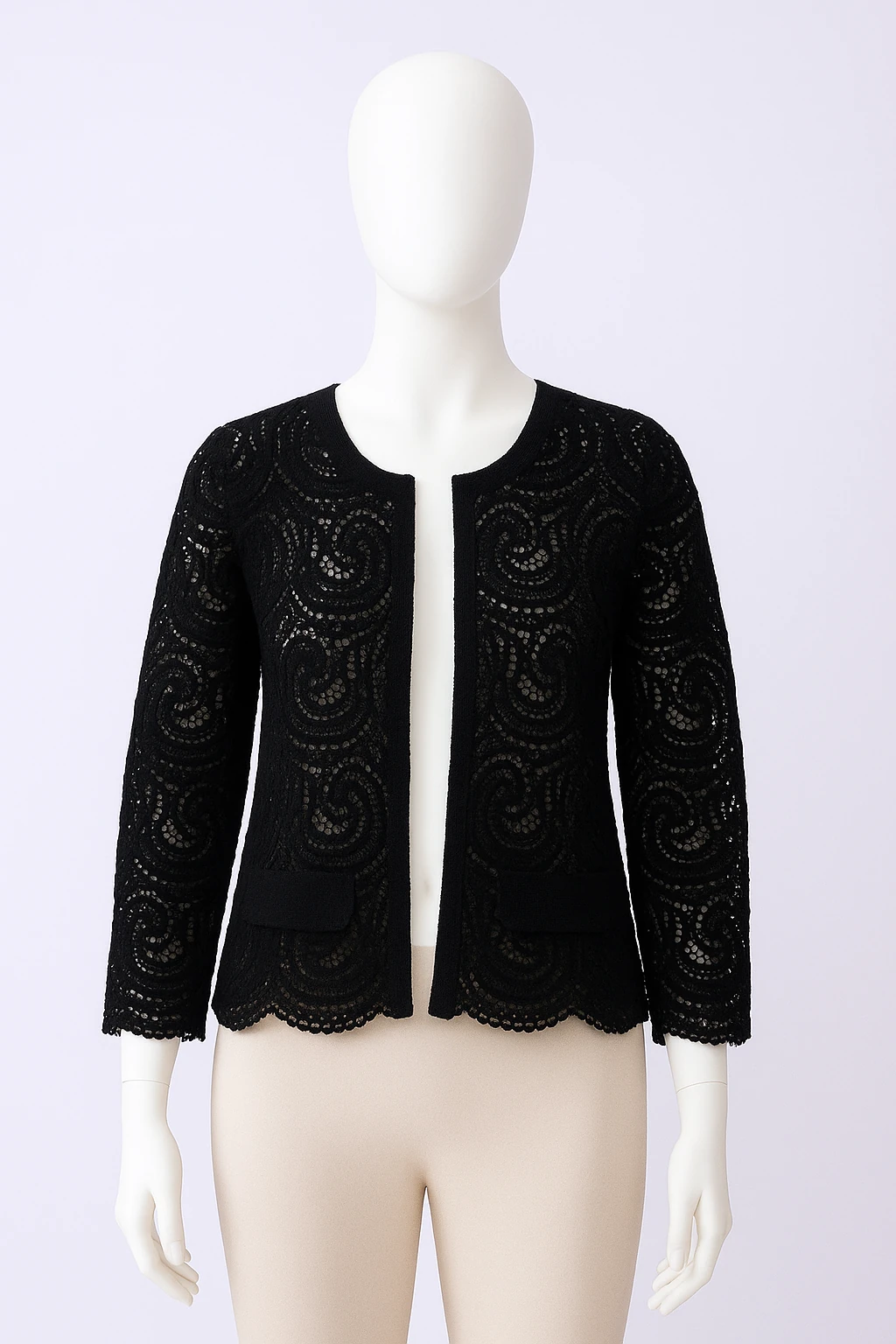 MARLEN Özel Nakışlı Siyah Dantel Ceket
