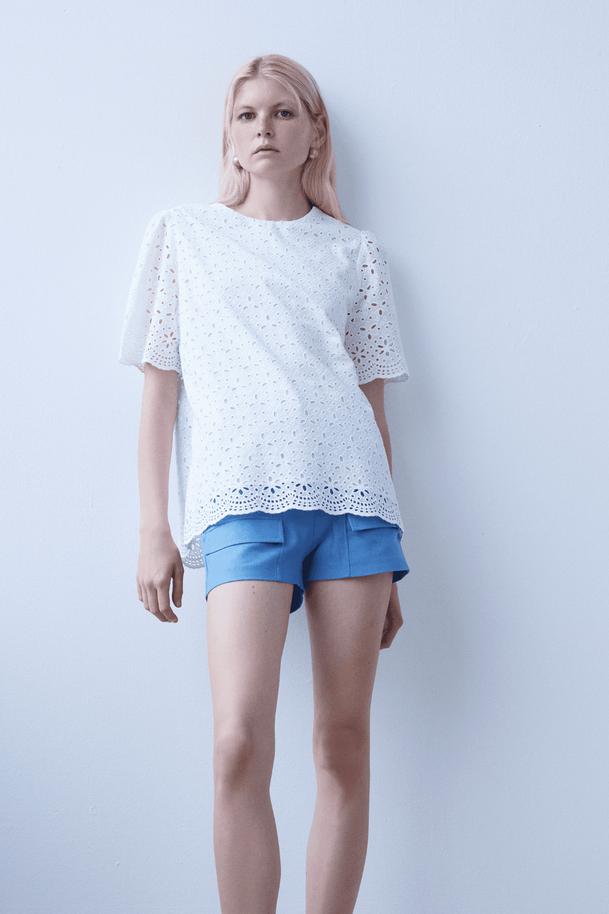 Organic Cotton White Guipure Blouse