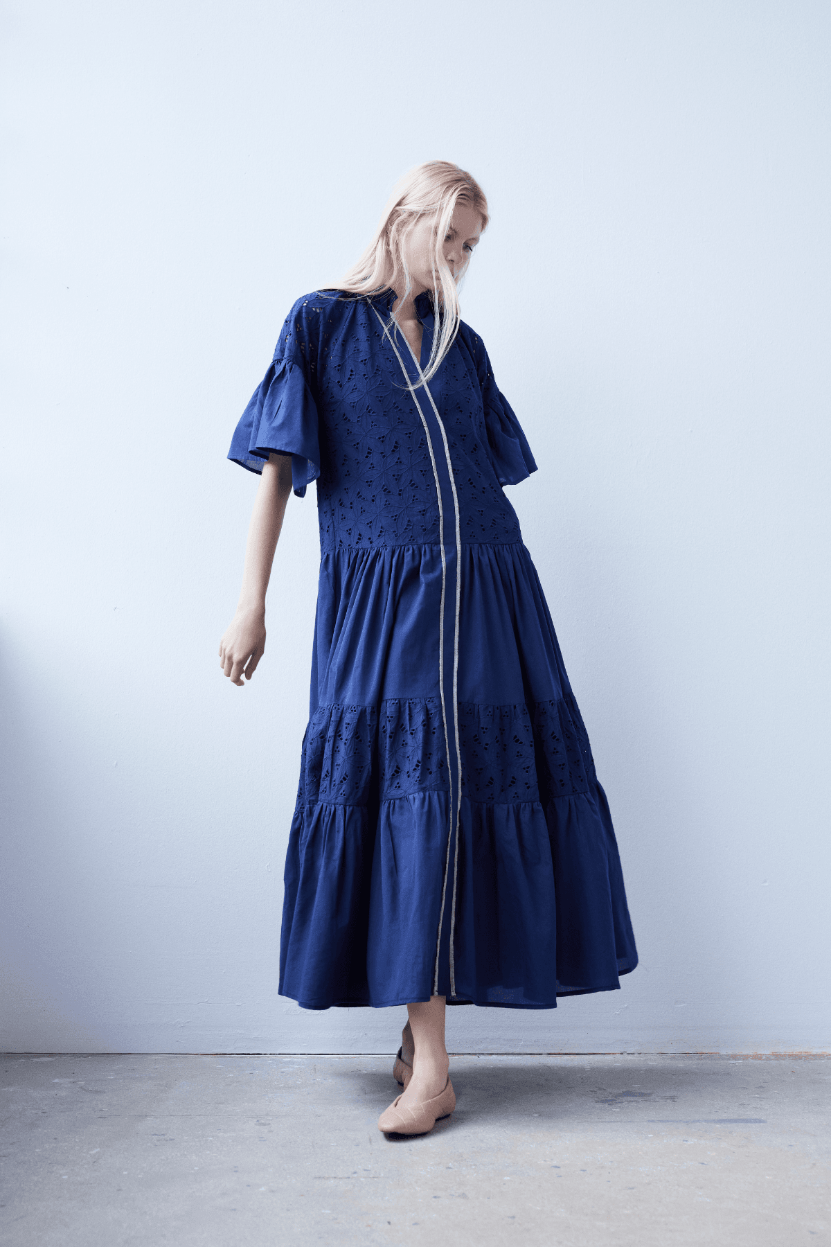 Pure Organic Cotton Navy Long Shirt Dress