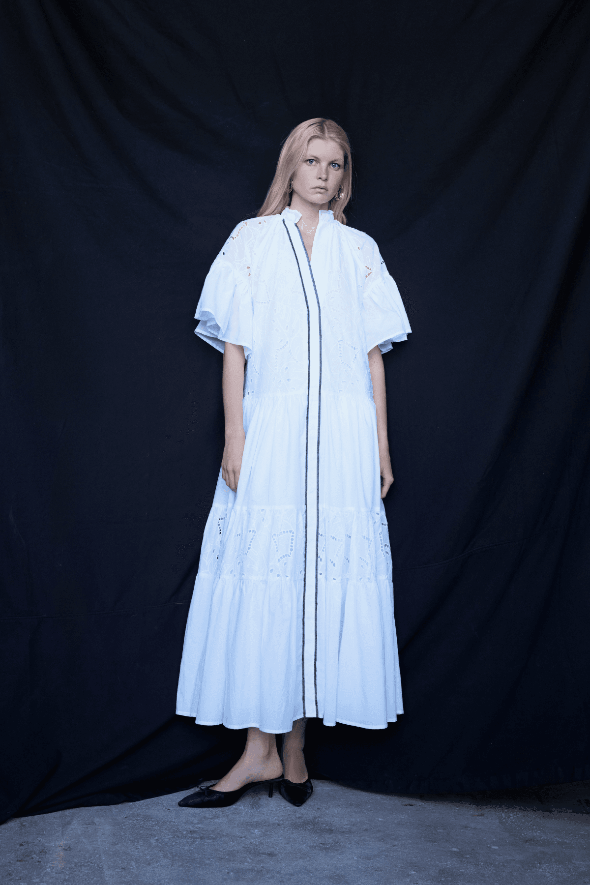 Pure Organic Cotton White Long Shirt Dress