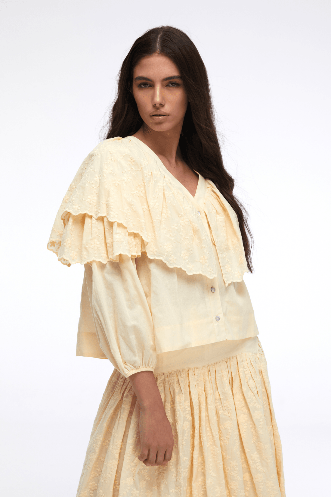 Pure Organic Cotton Vintage Light Yellow Shirt 