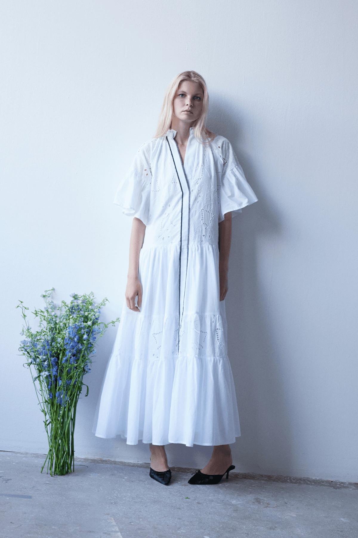 Pure Organic Cotton White Long Shirt Dress