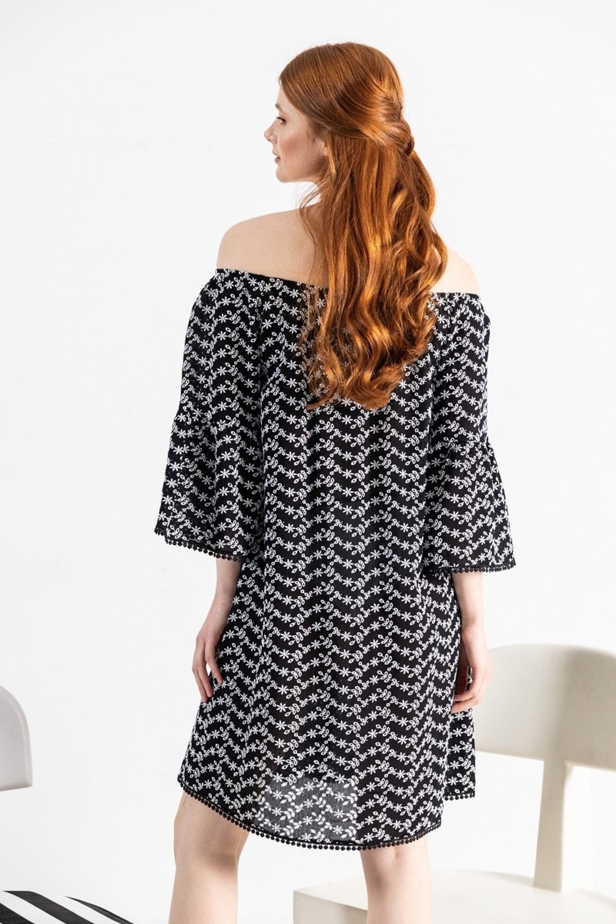 Omuzu Açık Over Size Siyah Elbise Benoıt Dress