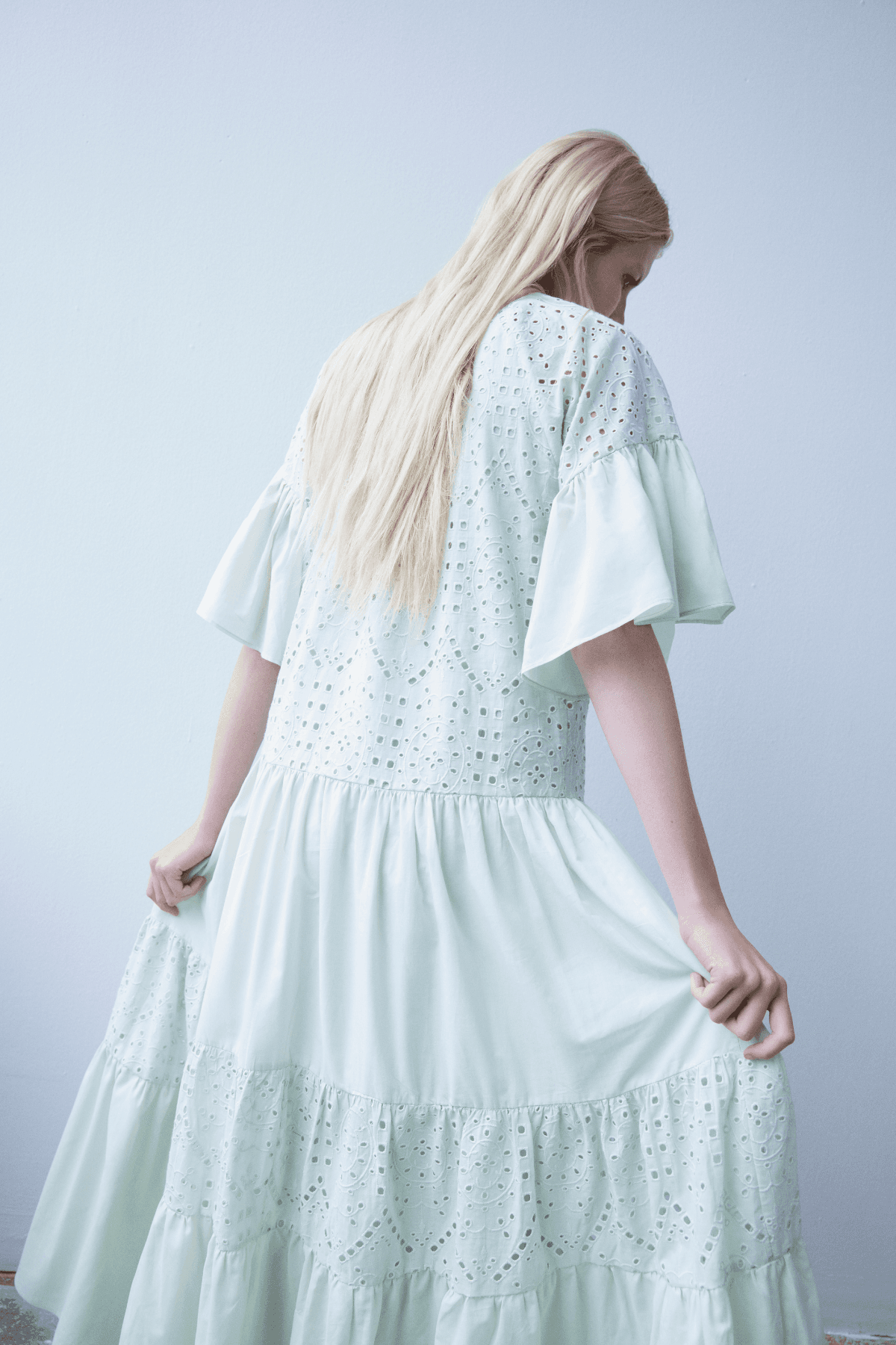 Pure Organic Cotton Mint Green Long Shirt Dress