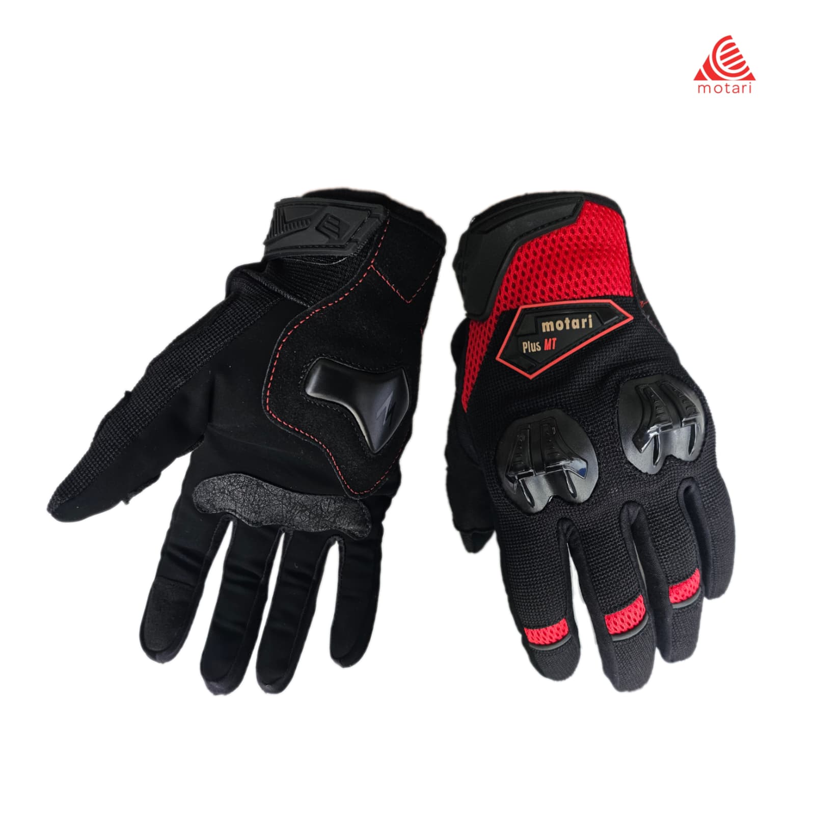 Korumalı Motosiklet Eldiveni, Dokunmatik, Nefes Alabilir Kumaş, Reflektörlü 3 Mevsimlik Kırmızı