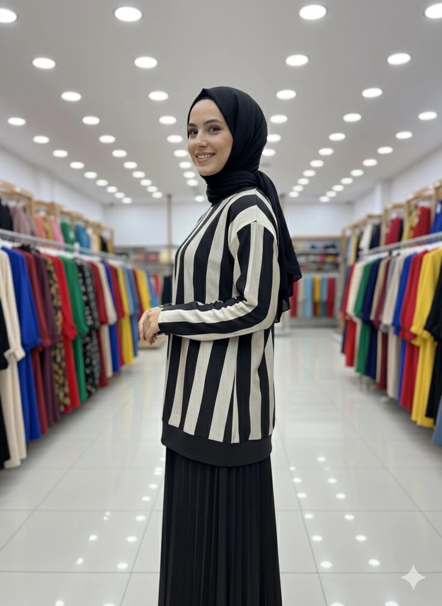 AHİ PLİSE ETEKLİ TAKIM