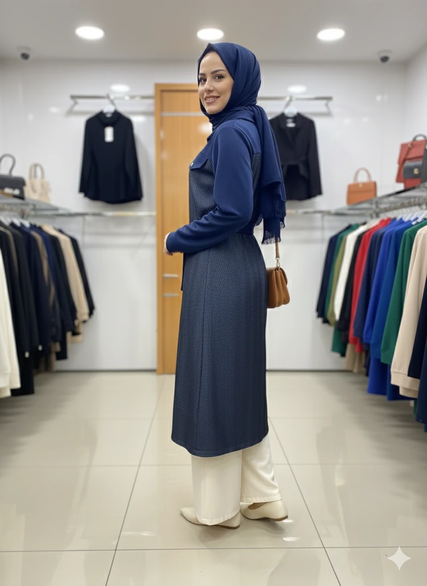 MODALSTORE BAĞLAMALI KAPİTONE KAP-LACİVERT