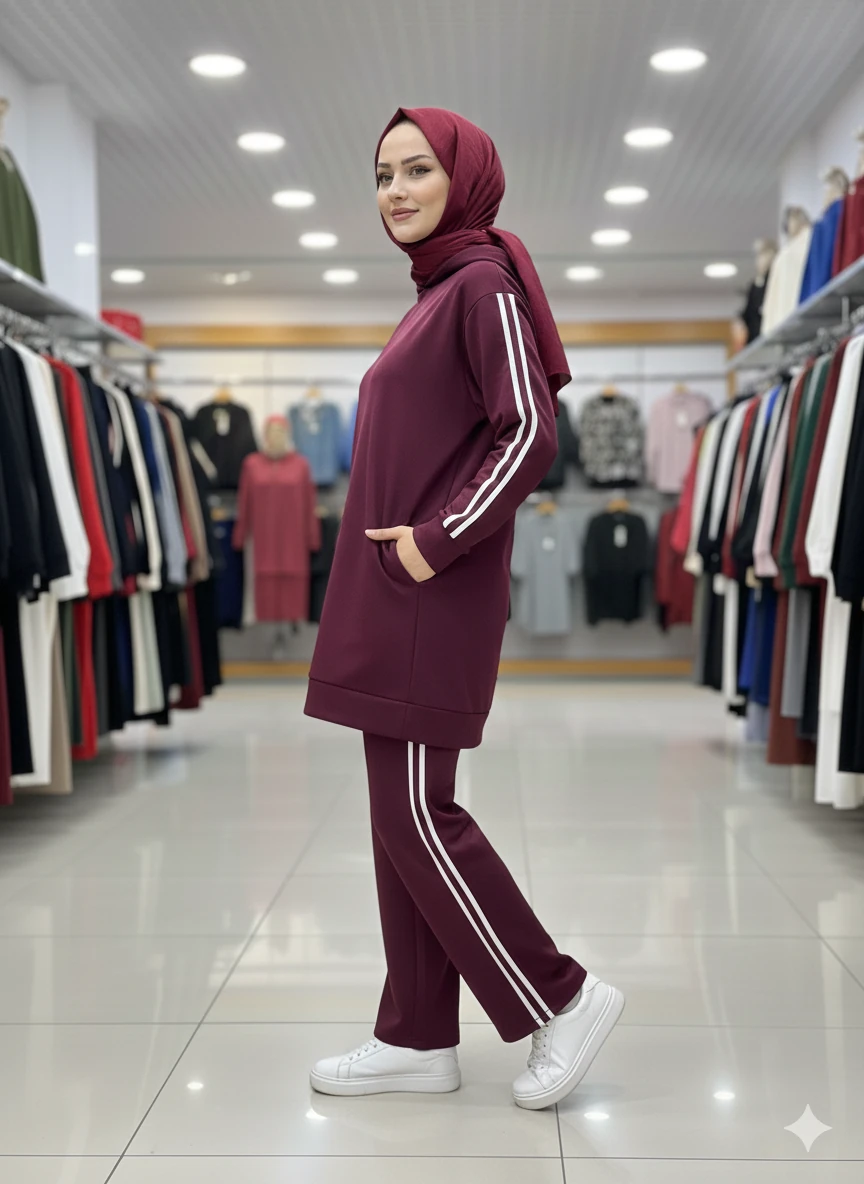 KAPŞONLU BİYELİ SPOR TAKIM-BORDO