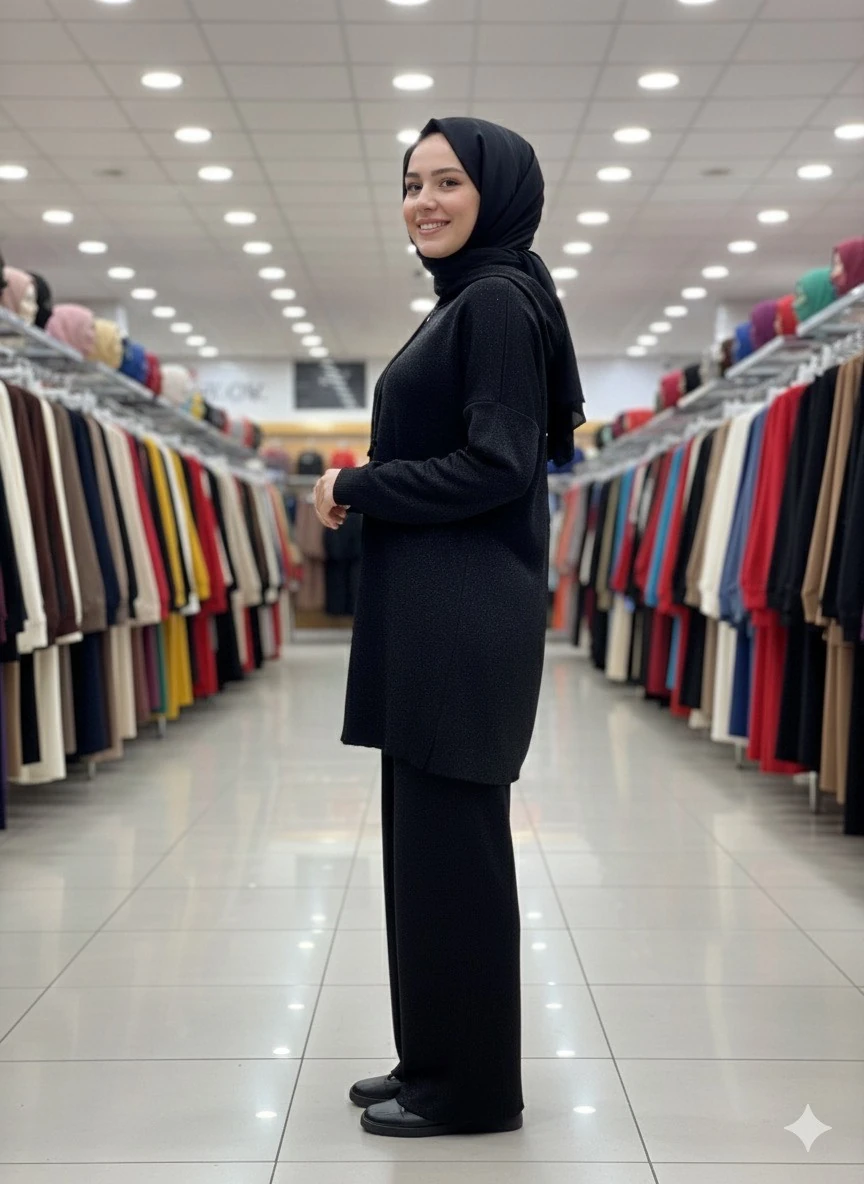 MELİKE TATAR SİMLİ TAKIM-SİYAH